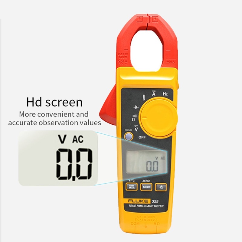 F325 True-RMS Clamp Meter AC DC Current and Voltage Tester Resistor Capacitance Frequency Temperature Multimeter