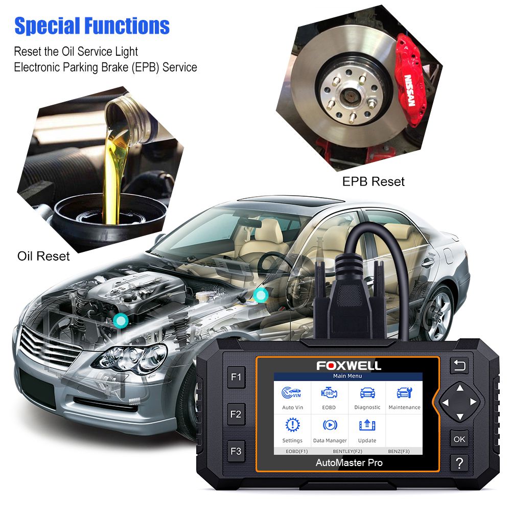 Foxwell NT624 Elite OBD2 EOBD Automotive Scanner Full System Code Reader EPB Oil Reset OBD 2 Auto Scanner Car Diagnostic Tool