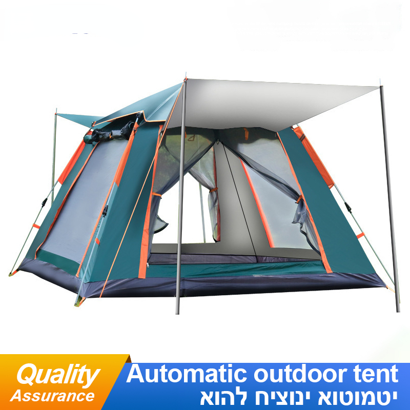 Fully Automatic 4 Sided Tent 3-5 Person Camping Windbreak Dual Layer Waterproof Foldable Sturdy Portable Outdoor Beach Tent