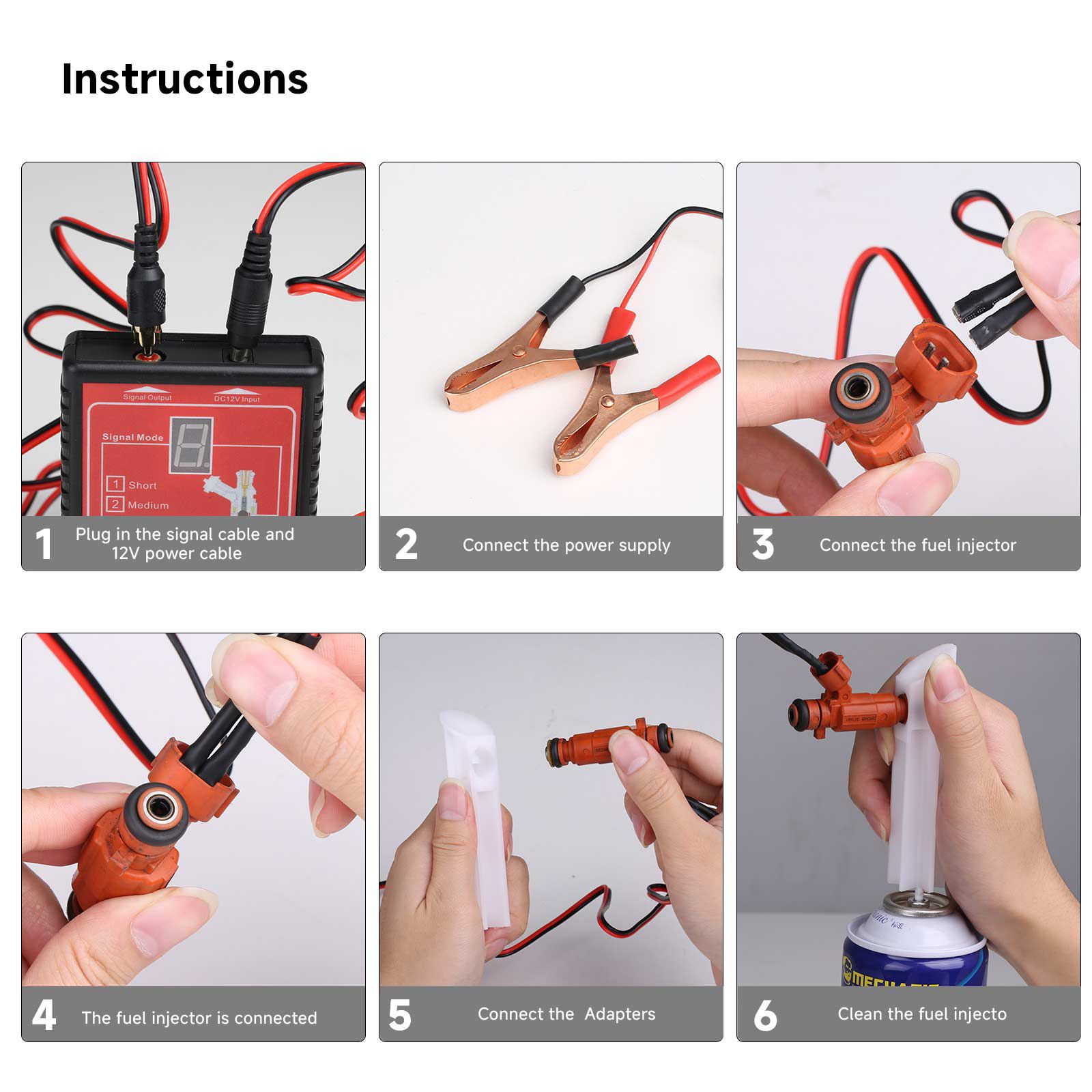 GIT-01 Fuel Injection Drivebox Injector Tester With Universal Plugs to Test All kinds of Injectors Frequency Lock Function