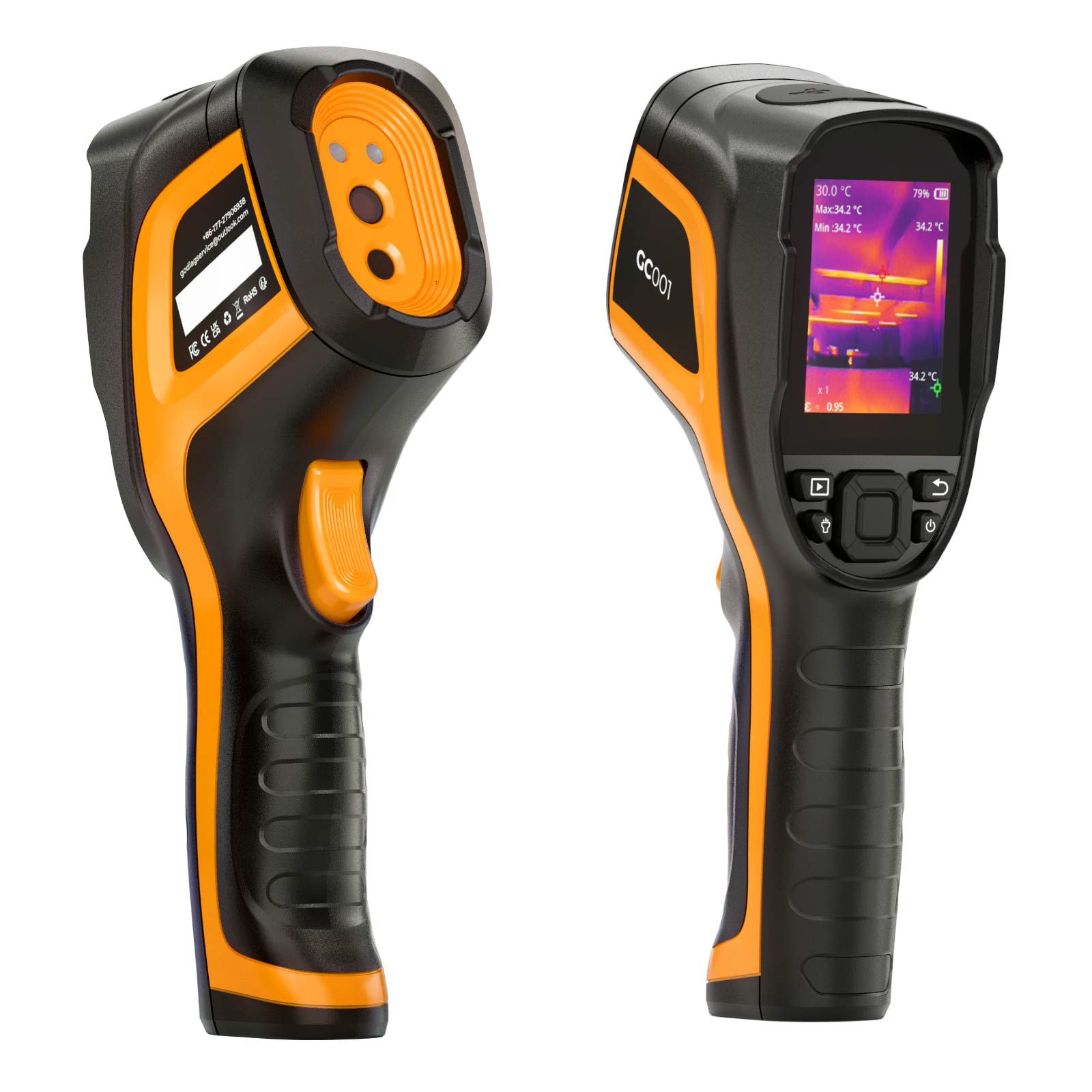 GODIAG GC001 Handheld Thermal Imaging Camera, 256 x 192 IR High Resolution, Infrared Camera Support PC Analysis & Video Recording