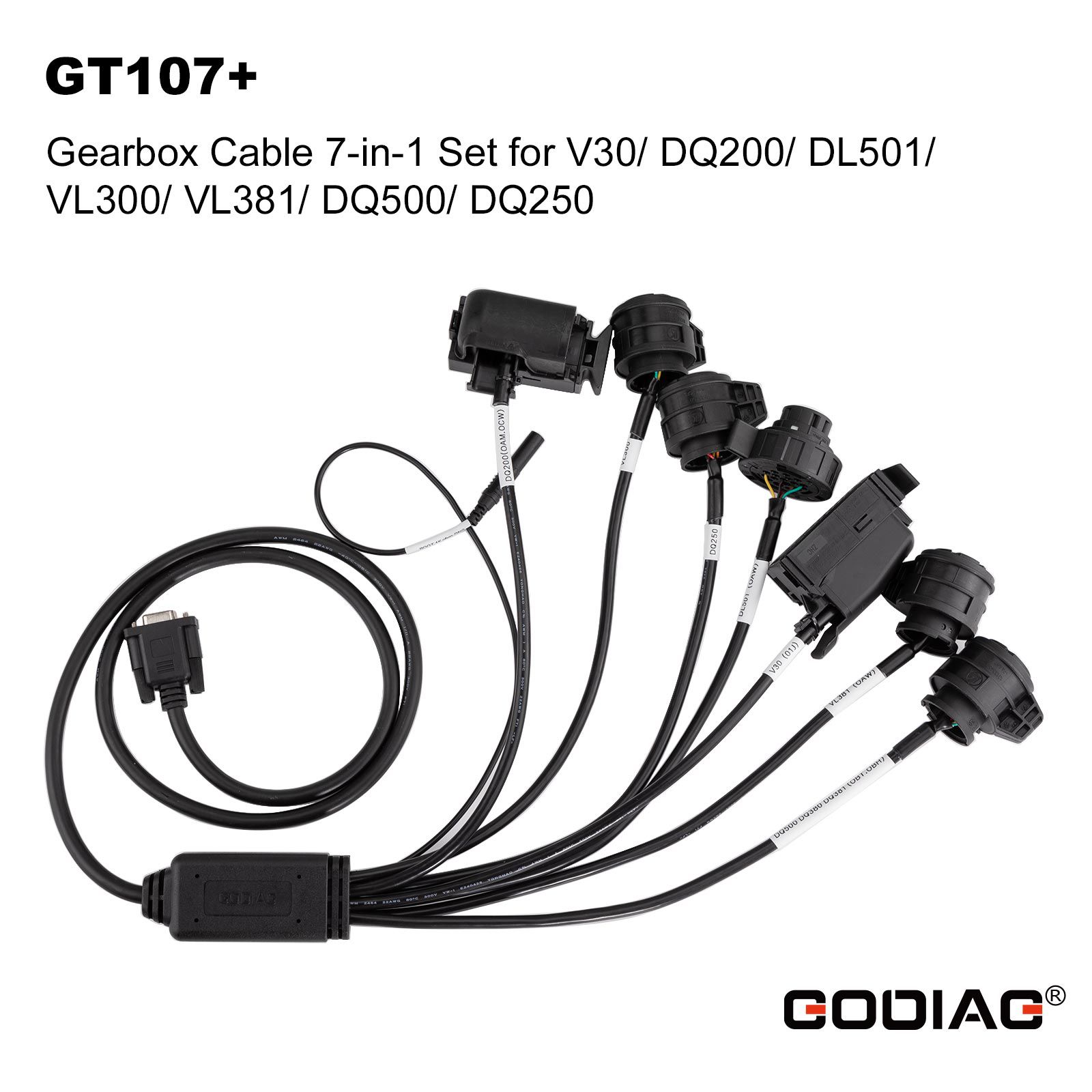 2025 New GODIAG Gearbox Cables 7-in-1 Set for V30/ DQ200/ DL501/ VL300/ VL381/ DQ500/ DQ250