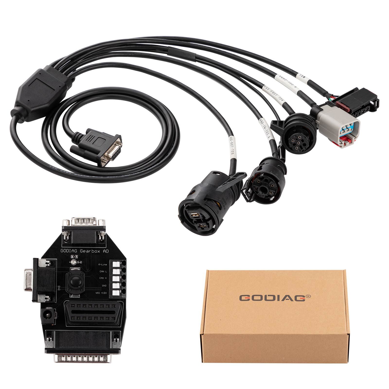 2025 GODIAG Gearbox ISM Cable 5-in-1 Set for Mercedes Benz VGS-FDCT 724/ VGS2-722.8/ VGS-7Gtronic-722.9/ VGS-9GT-725/ ISM
