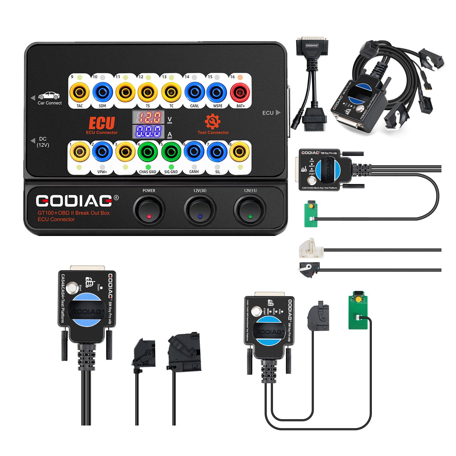 GODIAG GT100+ GT100 Pro Breakout Box Plus BMW CAS1/ CAS2/ CAS3/ CAS4/ CAS4+ and FEM/ BDC Test Platform For CAS Data Read Write Program All Key Lost