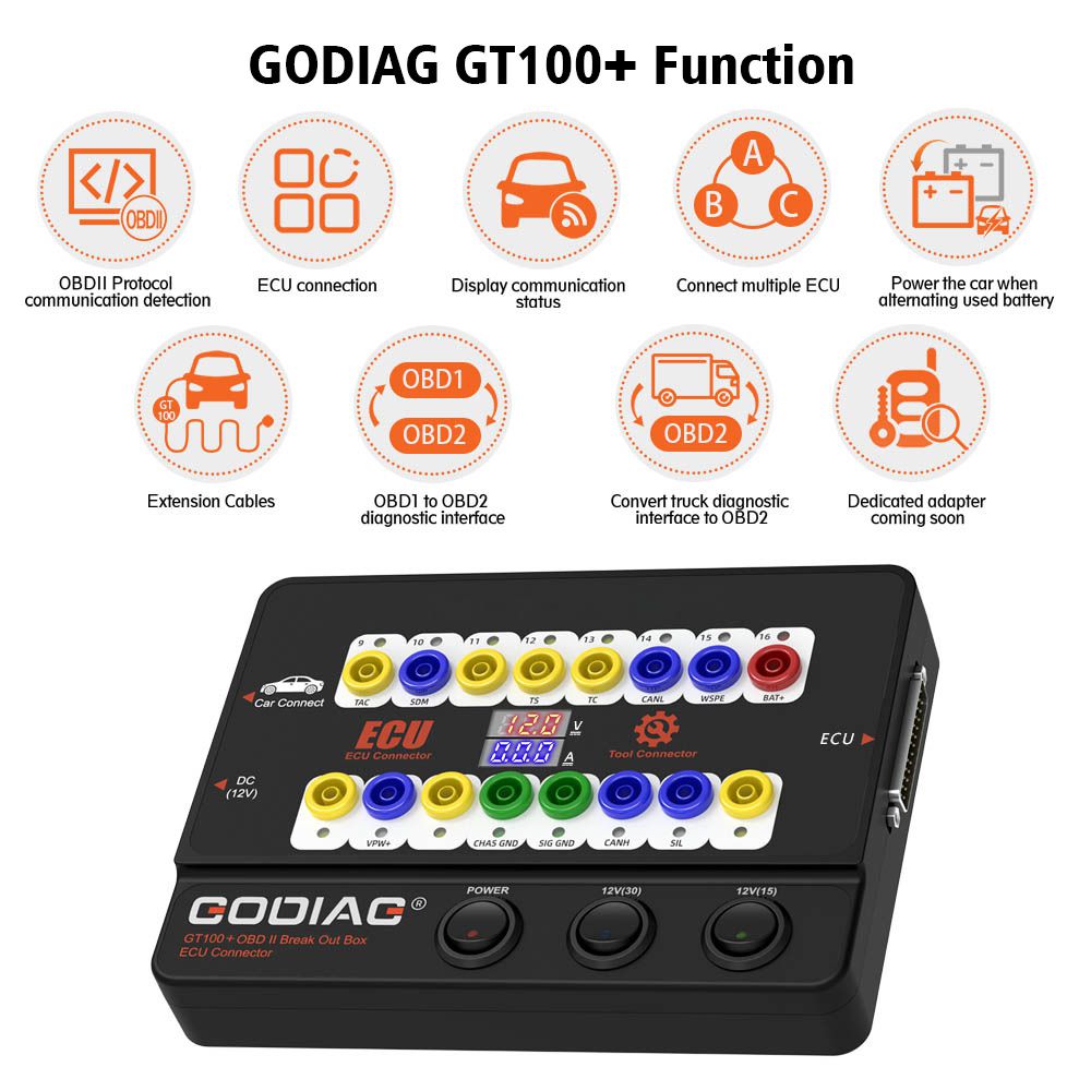 GODIAG GT100+ GT100 Pro Breakout Box Plus BMW CAS1/ CAS2/ CAS3/ CAS4/ CAS4+ and FEM/ BDC Test Platform For CAS Data Read Write Program All Key Lost