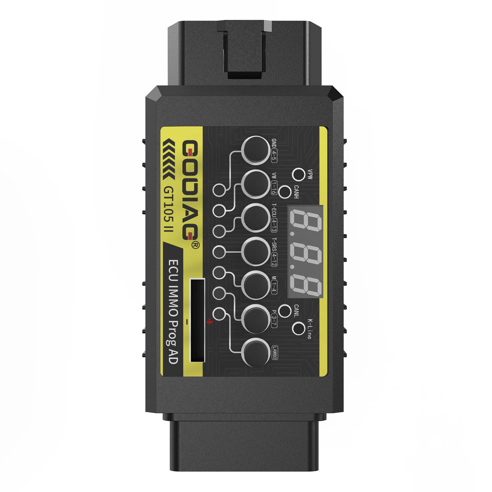 GODIAG GT105 II ECU IMMO Prog AD OBD2 Break Out Box ECU Connector Display Vehicle Voltage Car Battery Voltage Lower Than 11V Alarm Prompt
