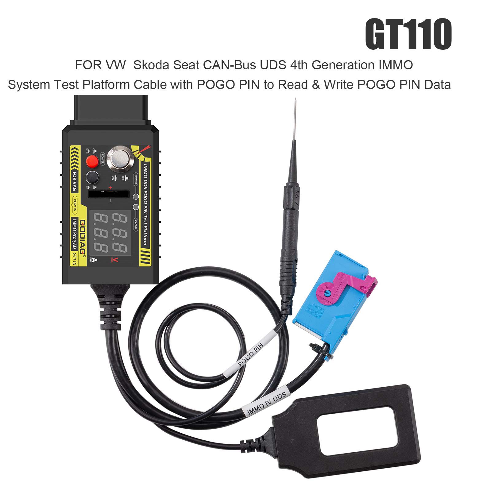 GODIAG GT110 for VW Skoda Seat CAN-Bus UDS 4th Generation IMMO System Test Platform Cable with POGO PIN to Read & Write POGO PIN Data