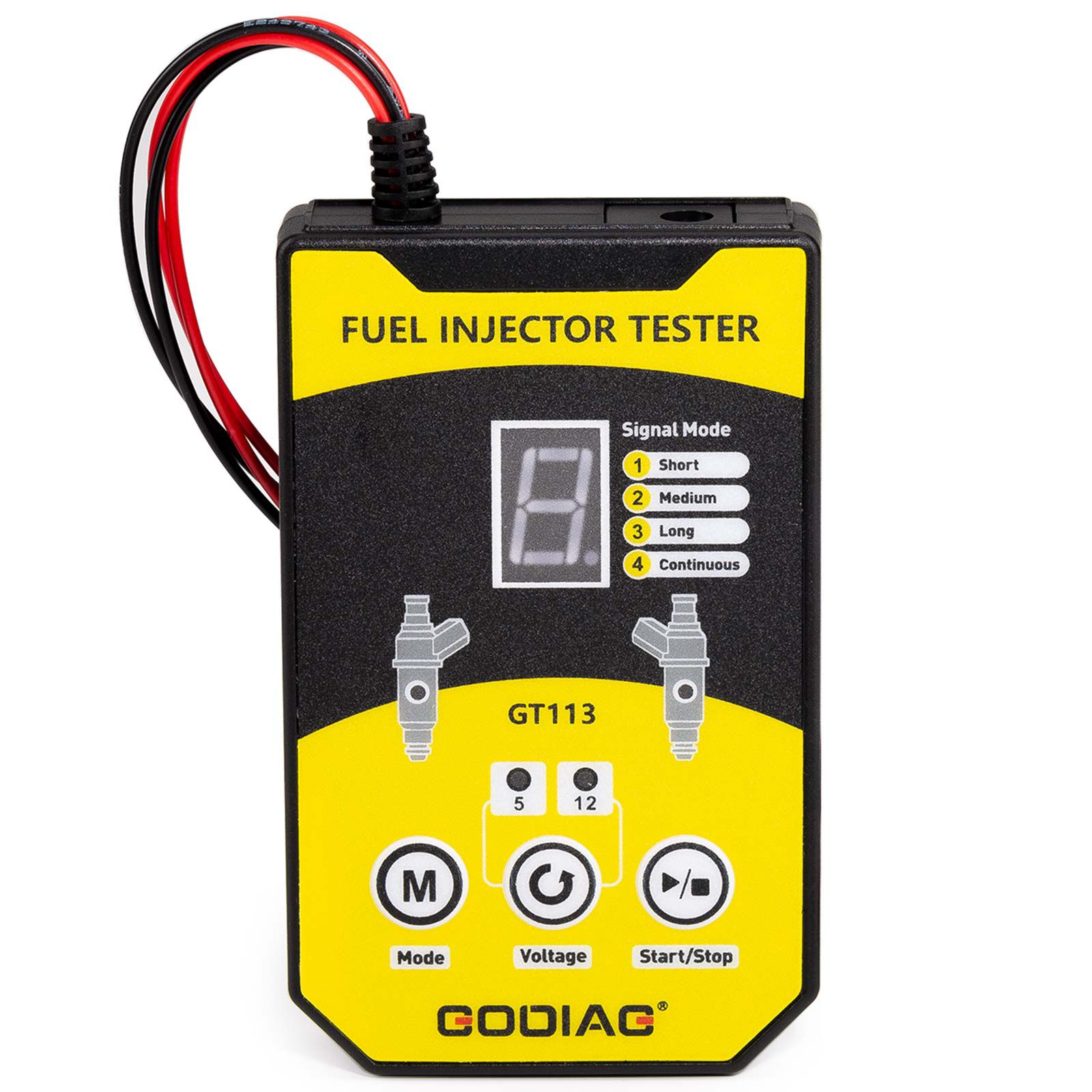 GODIAG GT113 Universal Fuel Injector Tester & Fuel Injector Cleaner Kit with 6 Sizes of Adapters 8 Pulse Modes for Cars, Motorcycle