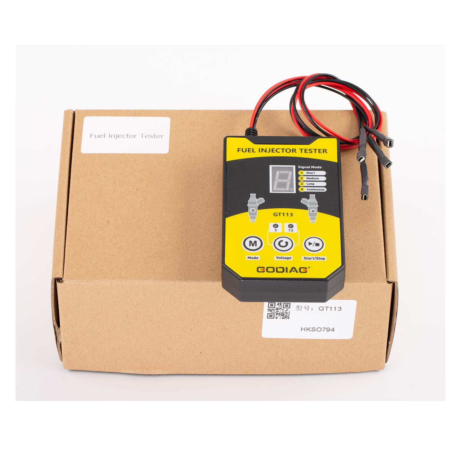 GODIAG GT113 Universal Fuel Injector Tester & Fuel Injector Cleaner Kit with 6 Sizes of Adapters 8 Pulse Modes for Cars, Motorcycle