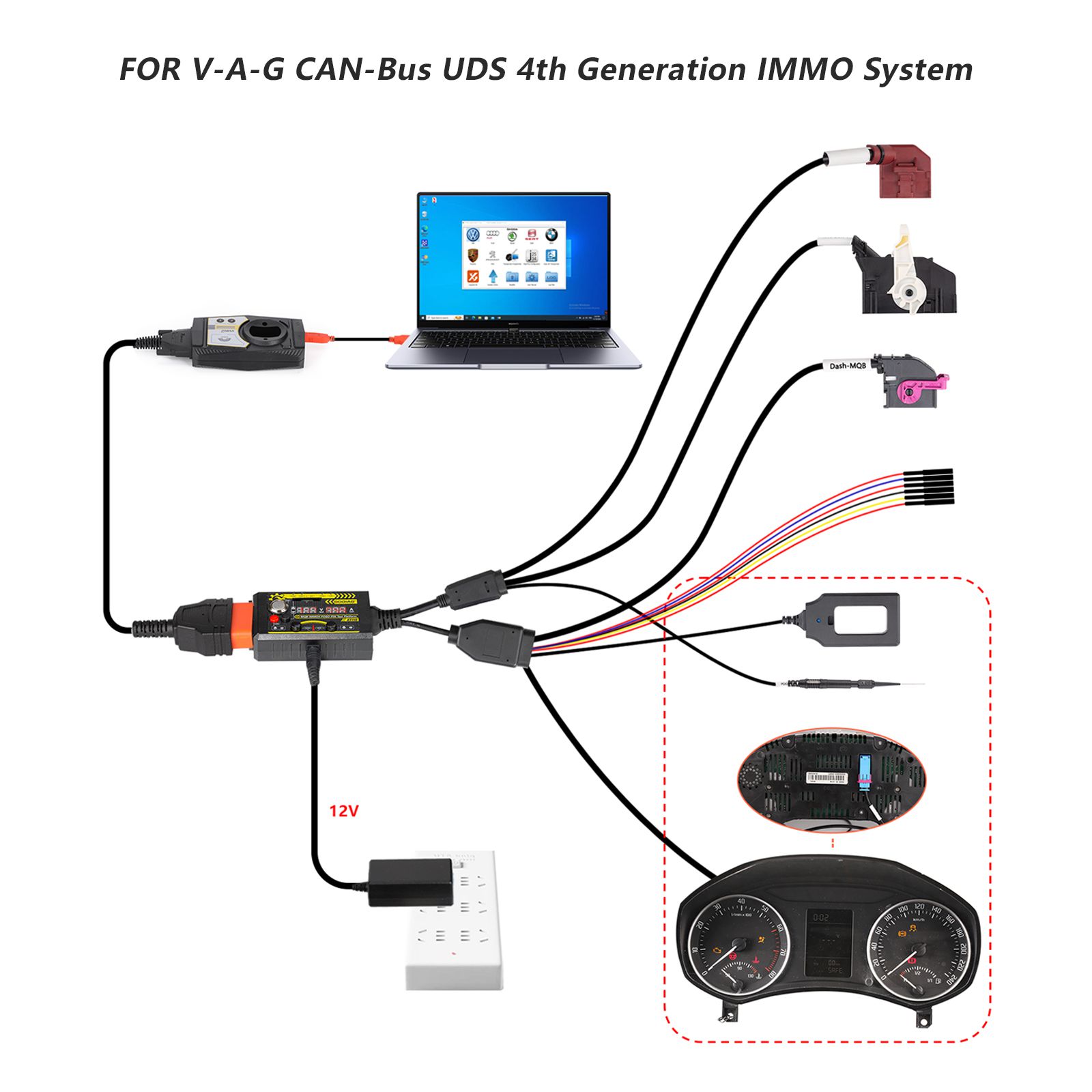 2025 GODIAG GT115 For V-A-G MQB IMMO4 CAN-Bus UDS 4th Generation IMMO System Test Platform with POGO PIN to Read & Write Data