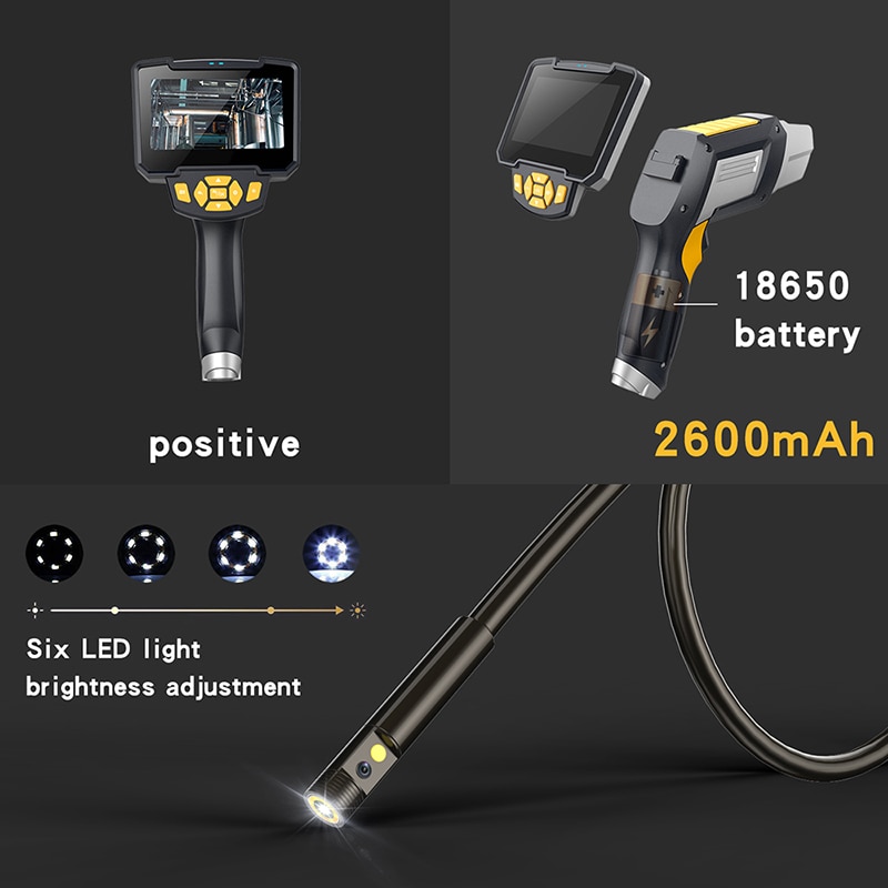 Portable Single & Dual Lens Handheld Endoscope 4.3" LCD Inspection Camera 8mm Industrial Digital Endoscopy With 32GB TF Card