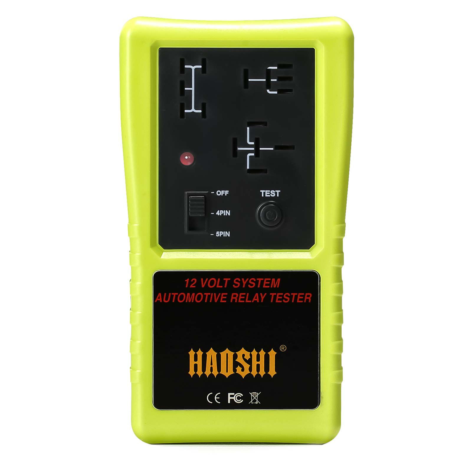 HAOSHI HS-2001 Automotive 12V Relay Tester Cordless Design Green/ Red