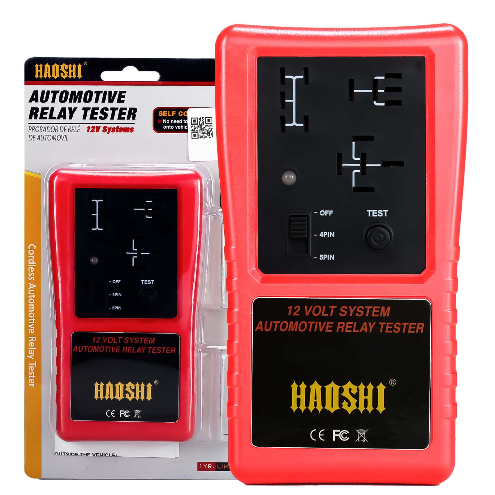 HAOSHI HS-2001 Automotive 12V Relay Tester Cordless Design Green/ Red