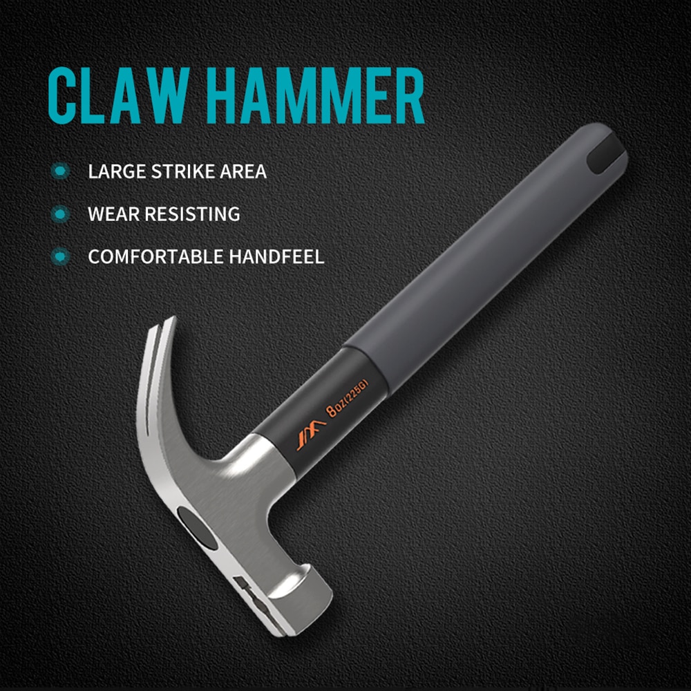 Heavy-Duty Claw Hammer Woodworking Nail Puller Multifunctional Anti-Skid Shockproof Steel Percussion Hammer Hand Tool