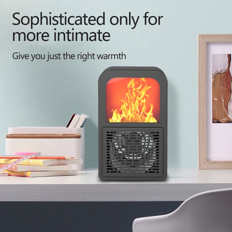 New Creative Fireplace 3D Flame Heater Home Mini Heater Desktop Office Electricity Saving Heater Small Air Heater