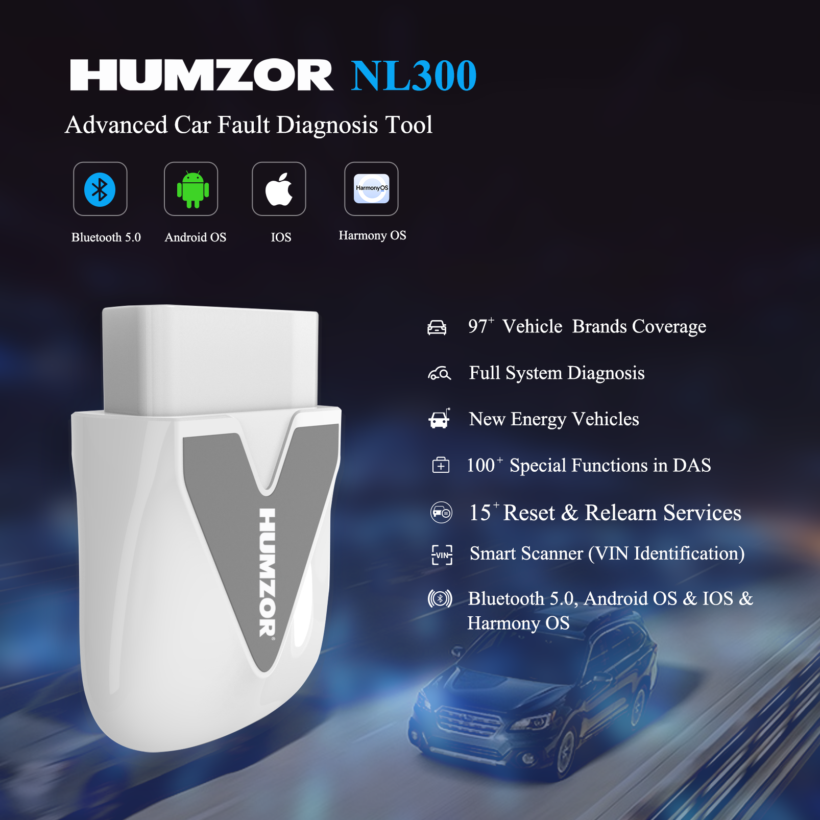 Humzor NL310 NaxzDAS NL310 Car Diagnosis Tool  Advanced Car Fault Diagnostic Scanner Tool Powerfull App for Car Owner With Quick Diagnosis Same NL300