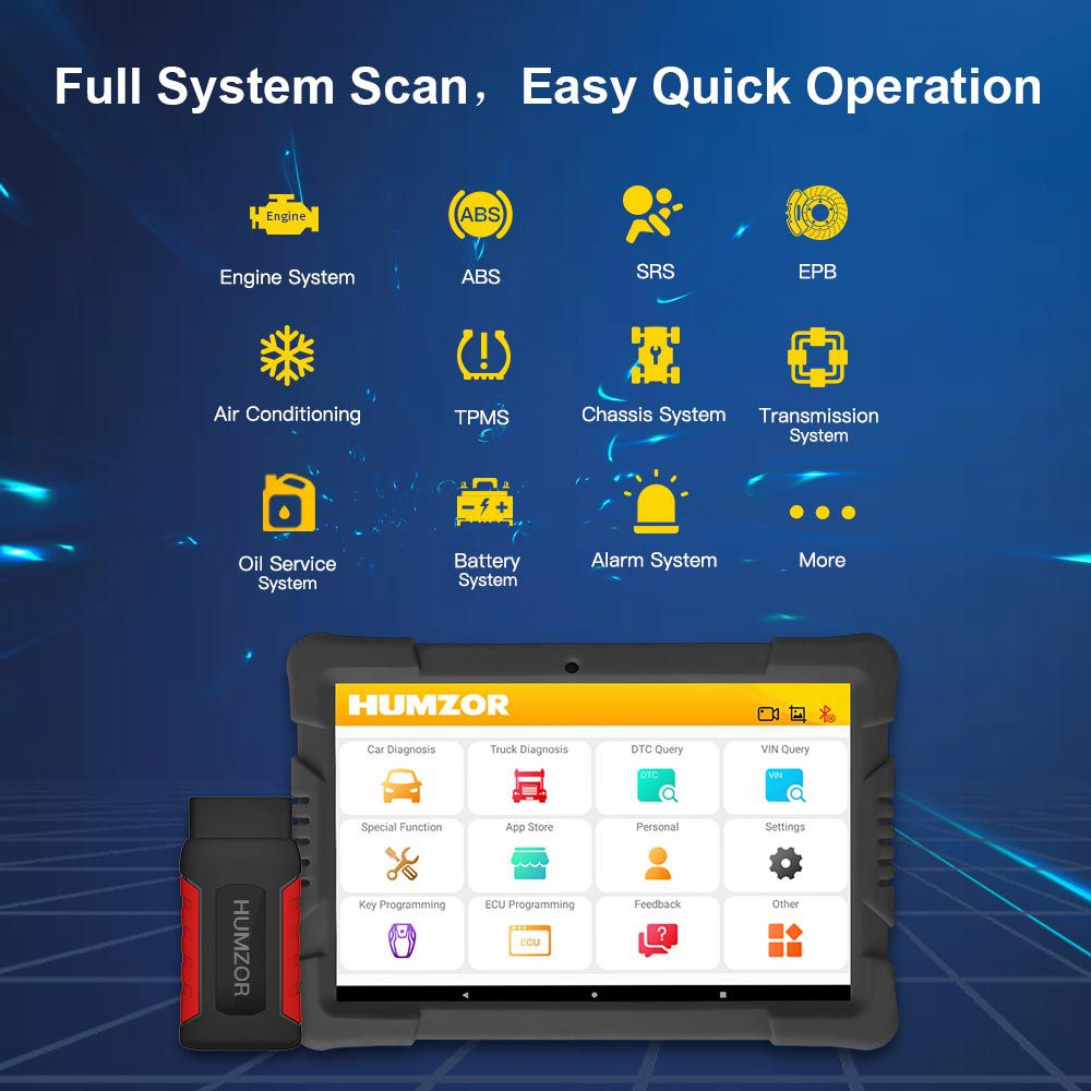 Humzor NexzDAS ND606 Plus Gasoline and Diesel Integrated  Auto Diagnosis Tool OBD2 Scanner For Both Cars And Heavy Duty Trucks 3 Years Free Update