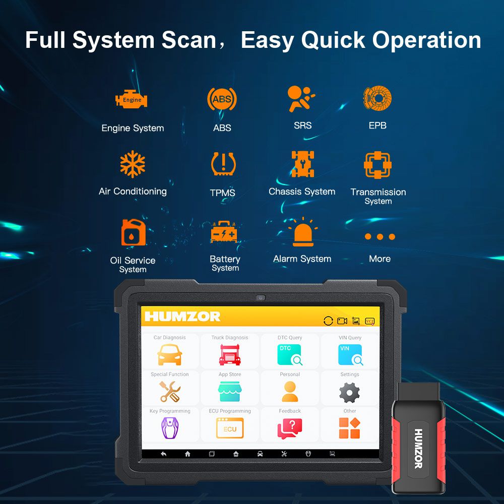 Humzor NexzDAS ND606 Plus Gasoline and Diesel Integrated  Auto Diagnosis Tool OBD2 Scanner For Both Cars And Heavy Duty Trucks 3 Years Free Update