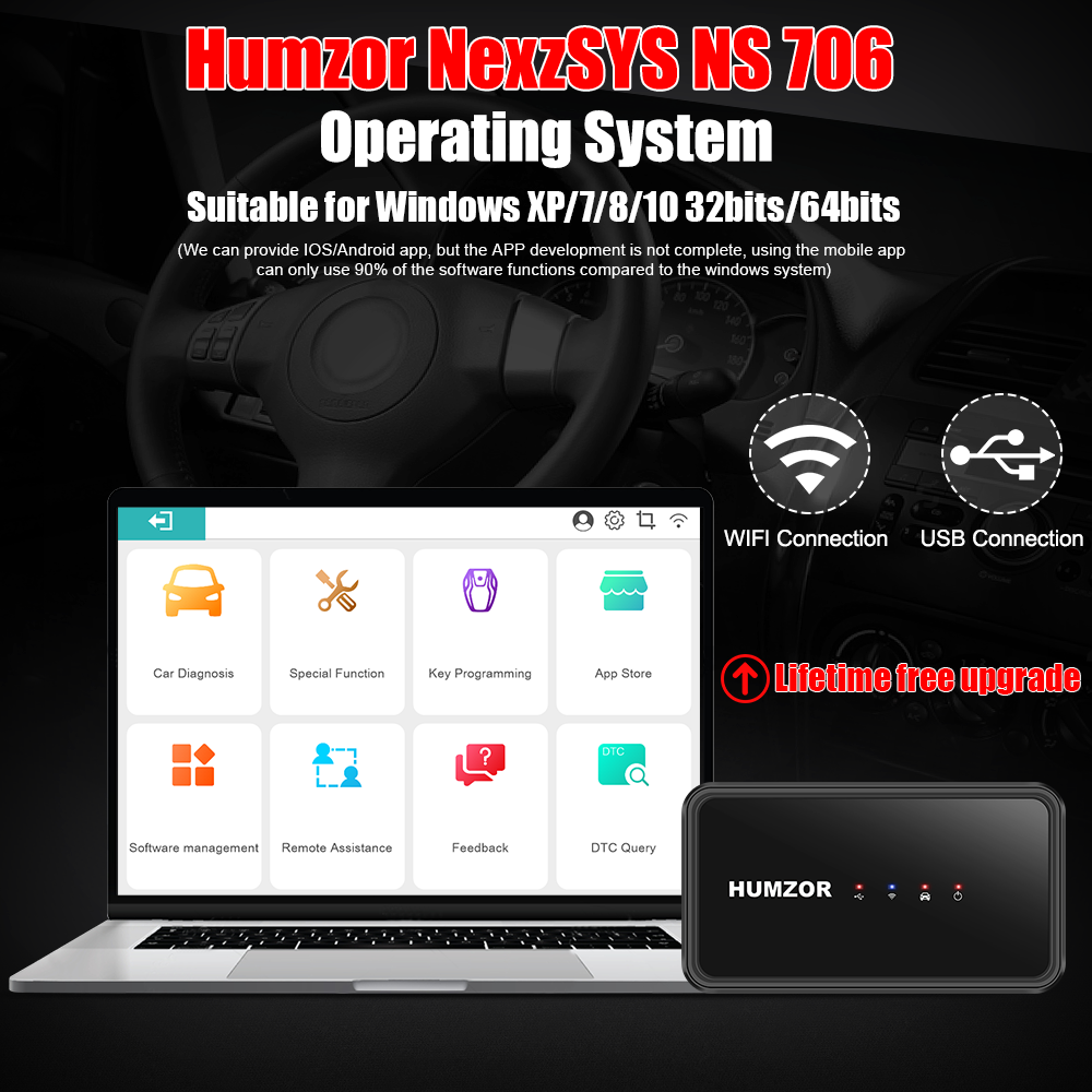 Humzor NexzSYS NS 706 Full System scanner OBD 2 OBD2 Car Diagnostic Tool 17 Reset services ECU Key programmer pk Thinkdiag MK808