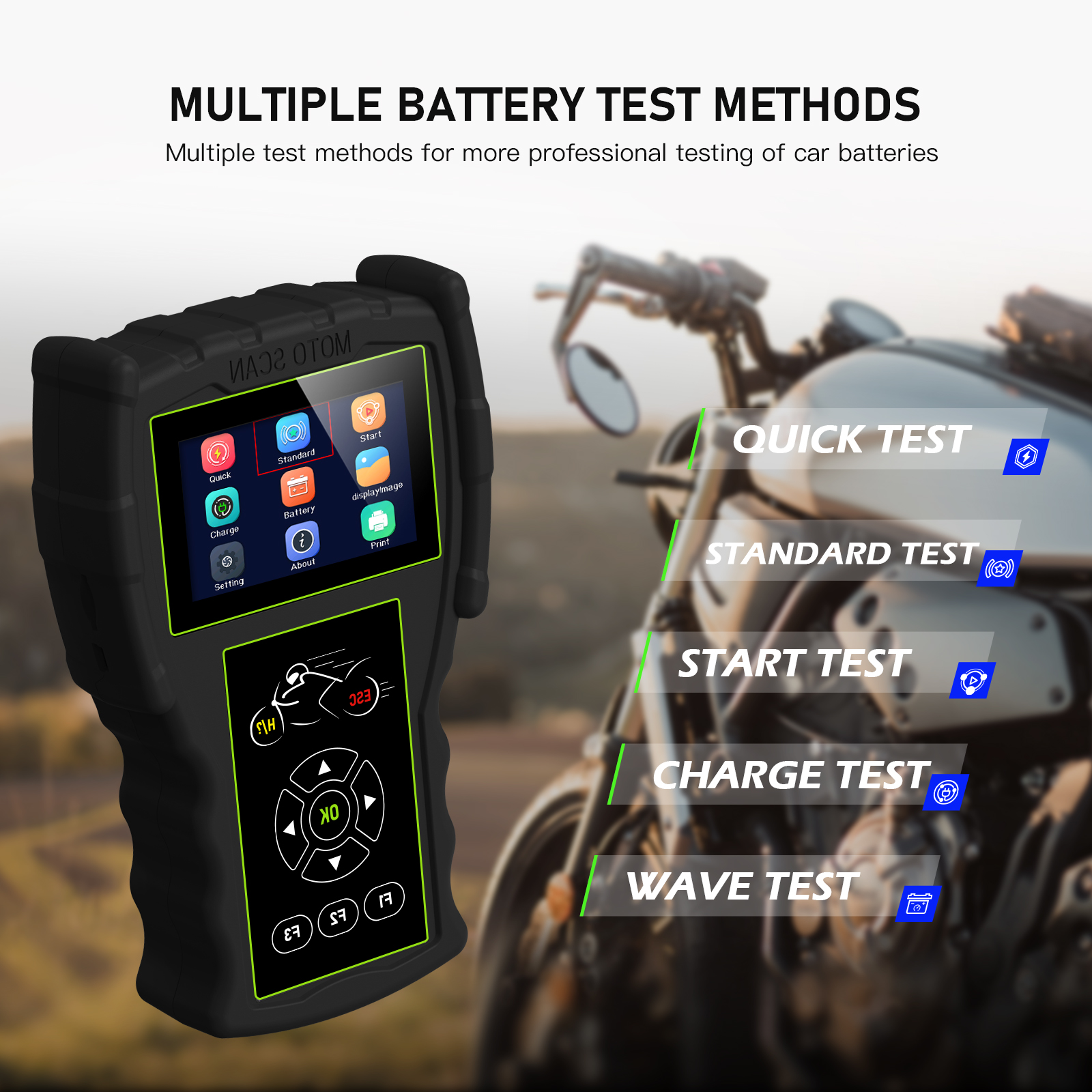 JDiag M100 Pro Motorbike Diagnostic Scanner D87 D88 Motorcycle Function Diagnostic Tool Scan Code Reader Professional Inspection