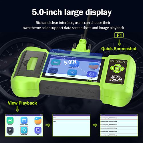 JDiag M300 Hand-held Motorcycle Diagnostic Scanner For Harley BMW Ducati AEON APRILIA BENELLI HONDA KAWASAKI KTM KYMCO PIAGGIO PGO SUZUKI SYM etc.