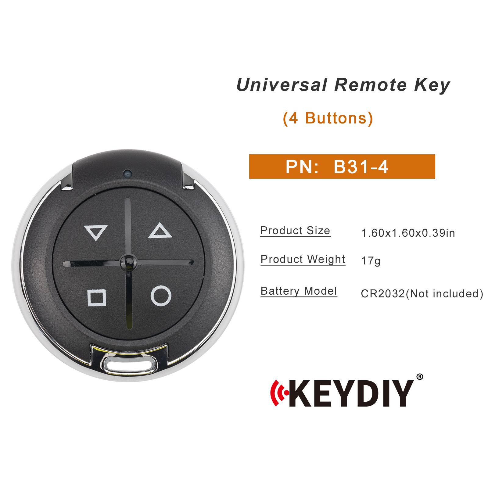 KEYDIY KD B31-4 Symbol Version Universal Remote Key 4 Buttons Garage Type 5pcs/lot