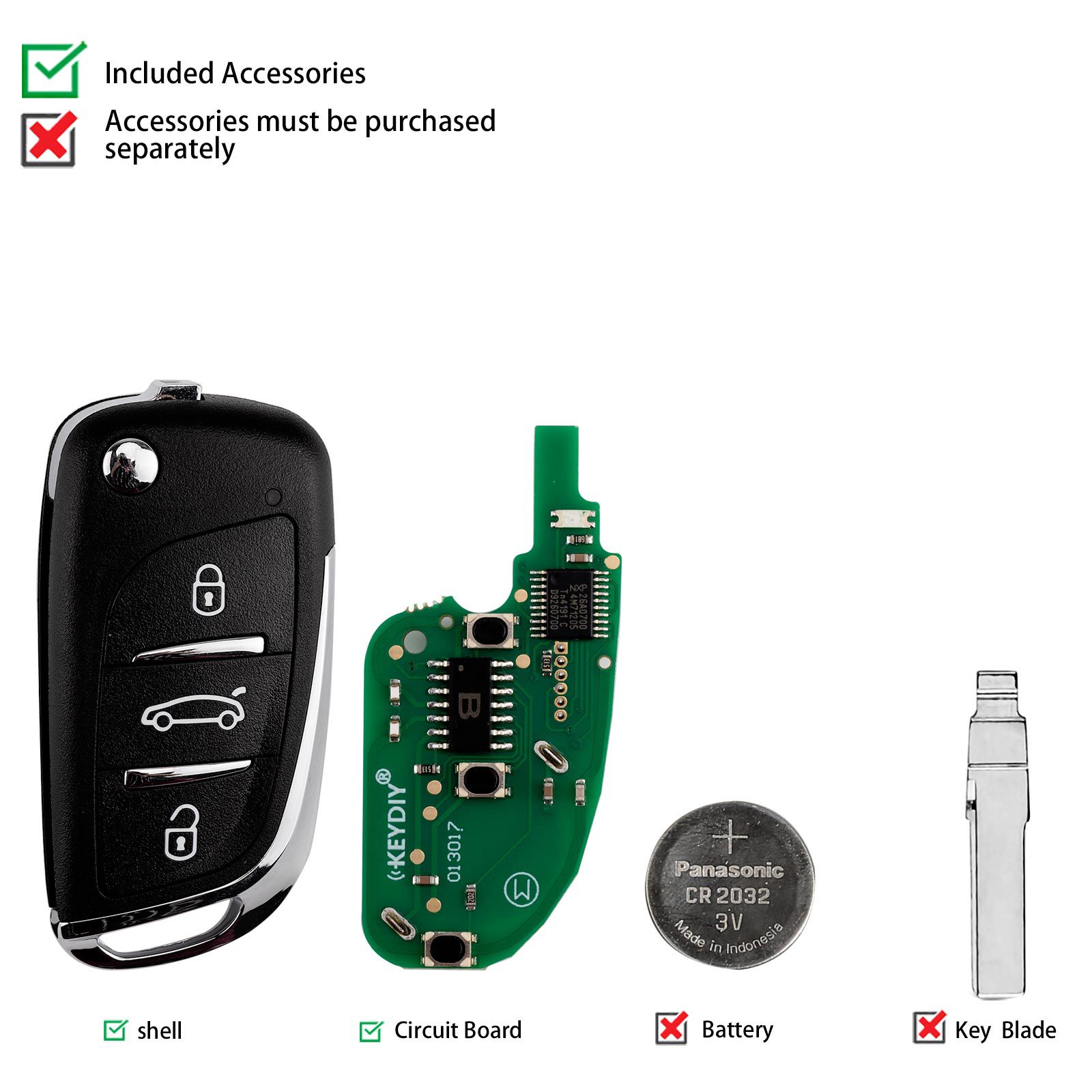 KEYDIY KD NB11-3 Universal Remote Key 3 Buttons 5pcs/lot
