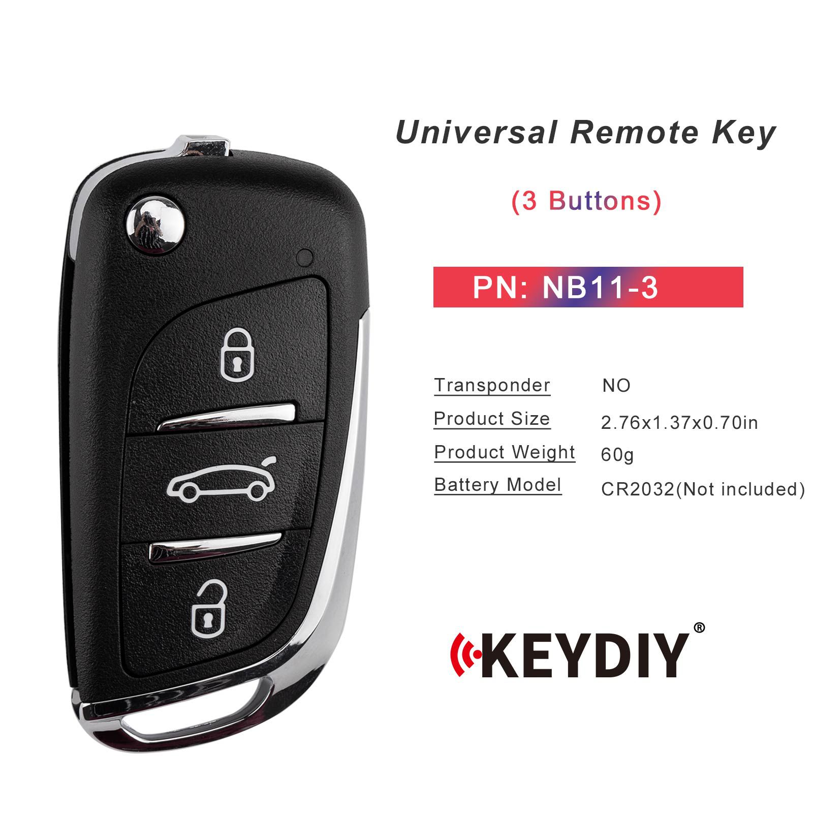 KEYDIY KD NB11-3 Universal Remote Key 3 Buttons 5pcs/lot