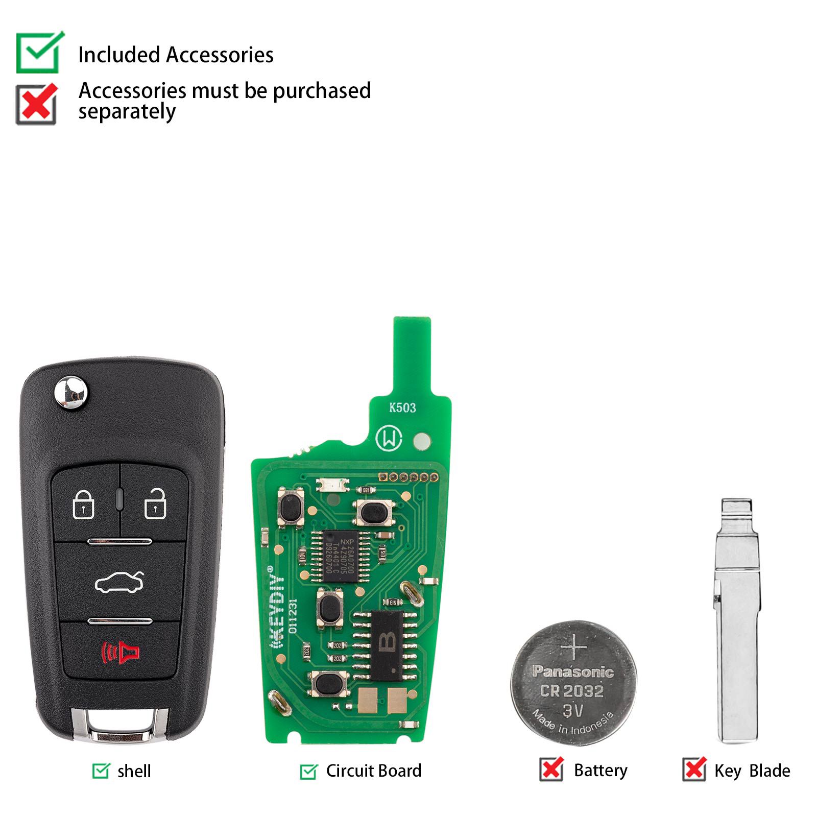 KEYDIY KD NB18-4 Universal Remote Key 4 Buttons 5pcs/lot