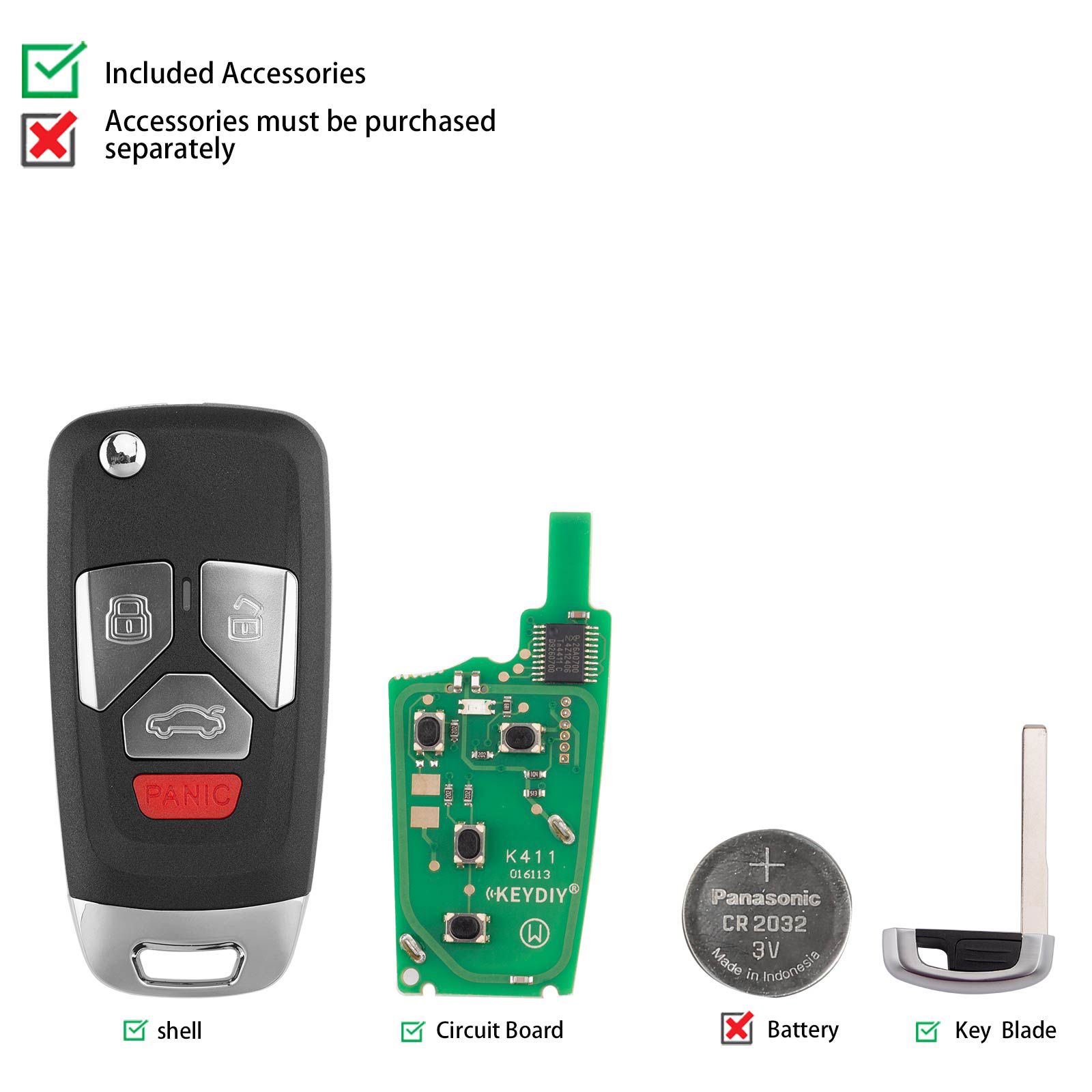 KEYDIY KD NB27-4 Universal Remote Key 4 Buttons 5pcs/lot