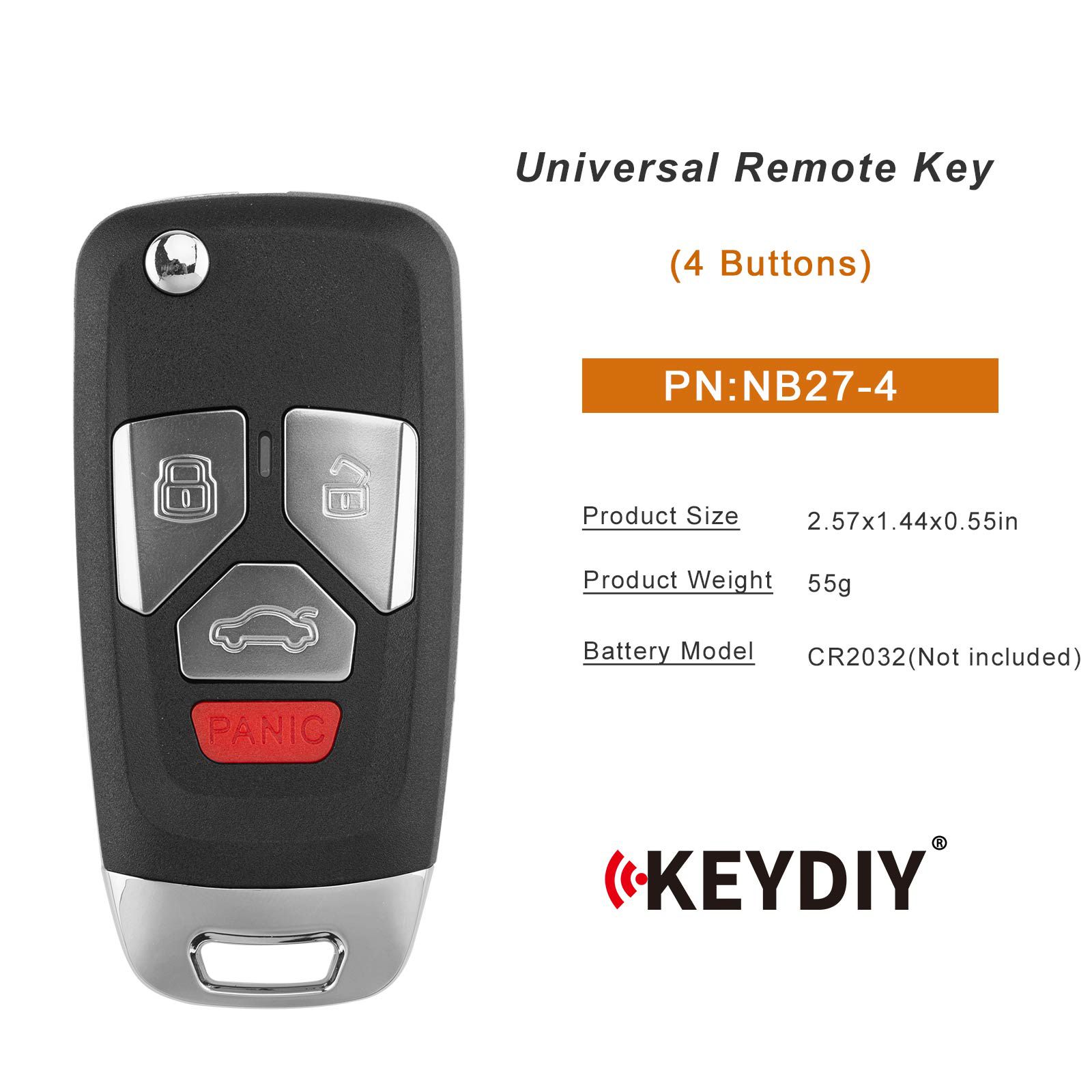 KEYDIY KD NB27-4 Universal Remote Key 4 Buttons 5pcs/lot