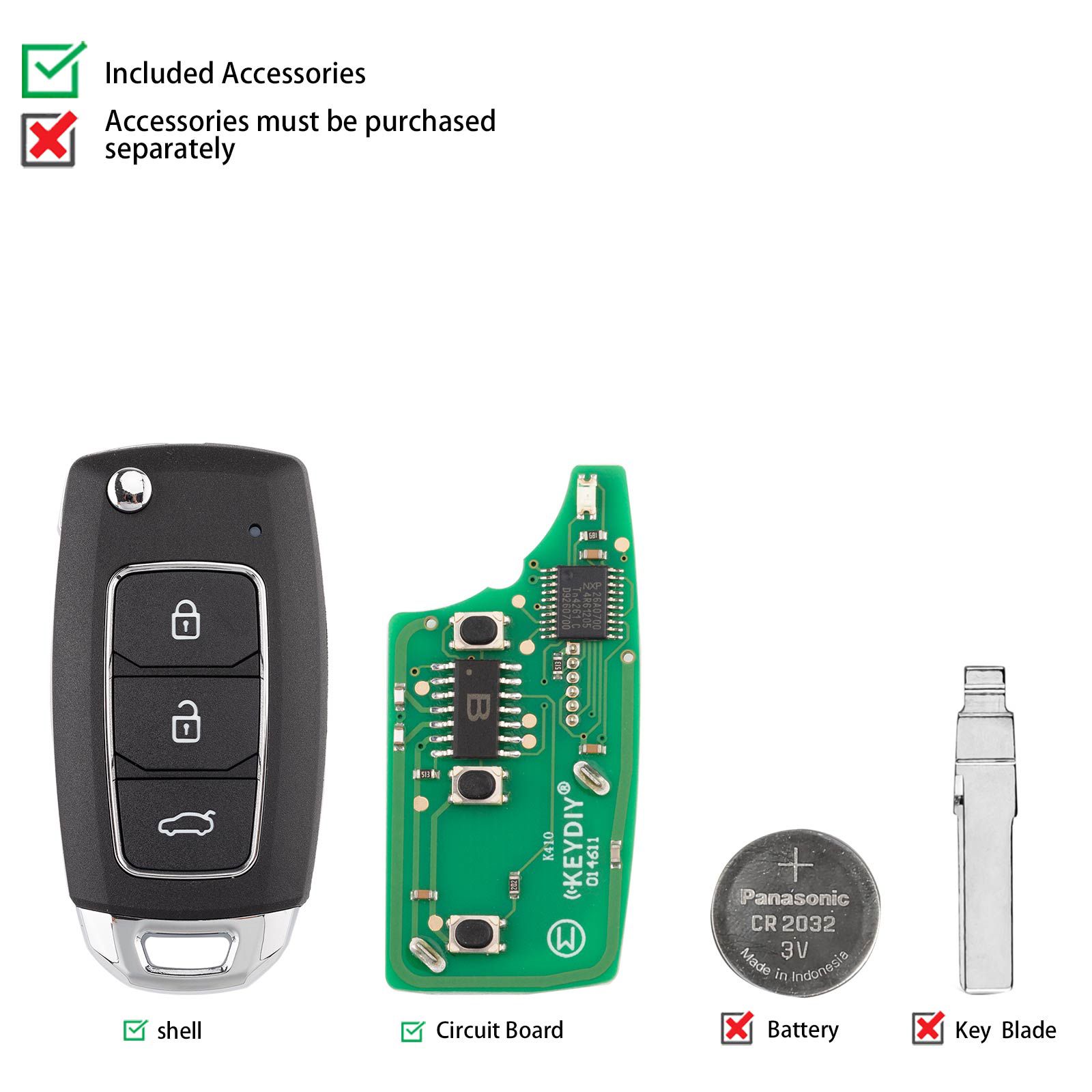 KEYDIY KD NB28-3 Universal Remote Key 3 Buttons 5pcs/lot