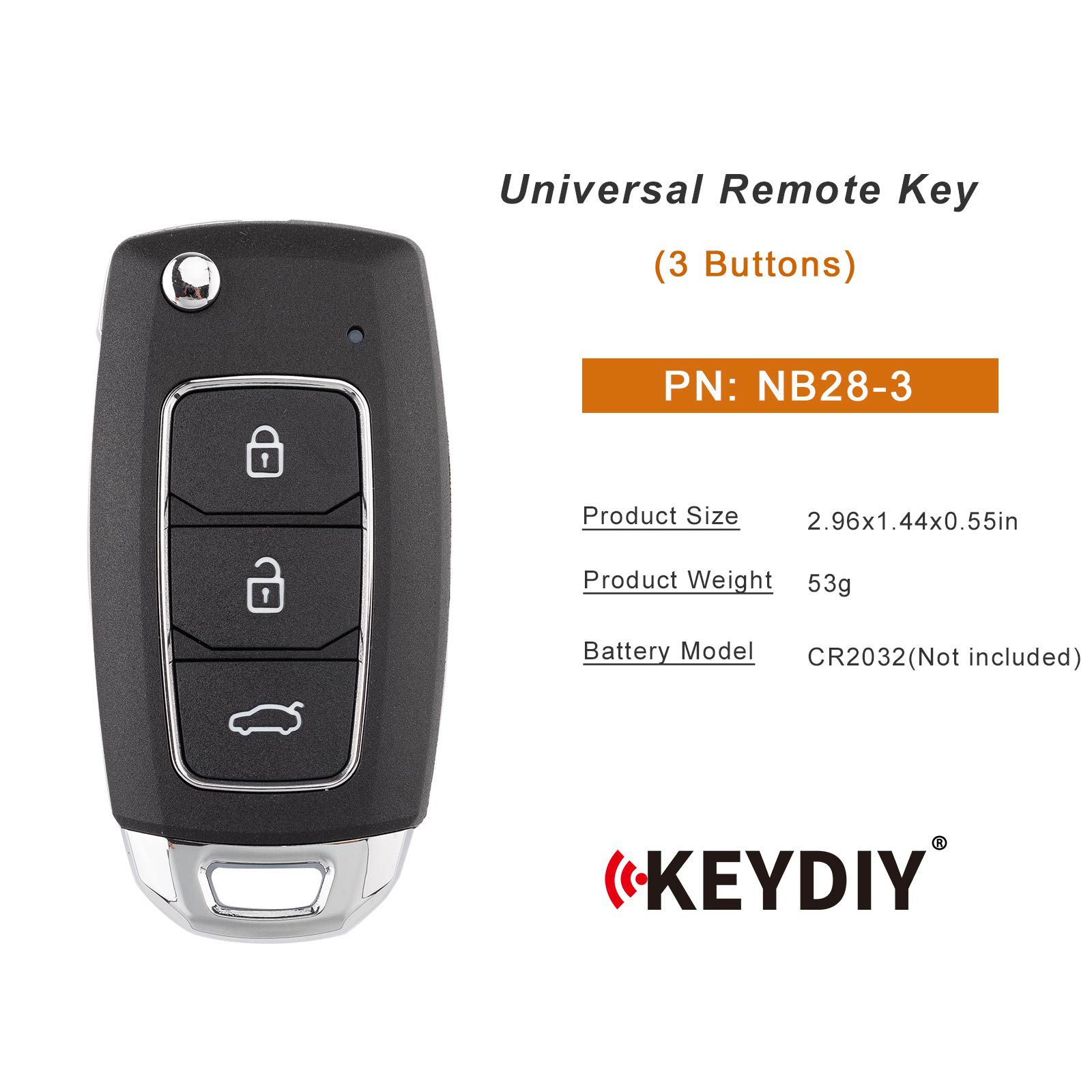 KEYDIY KD NB28-3 Universal Remote Key 3 Buttons 5pcs/lot