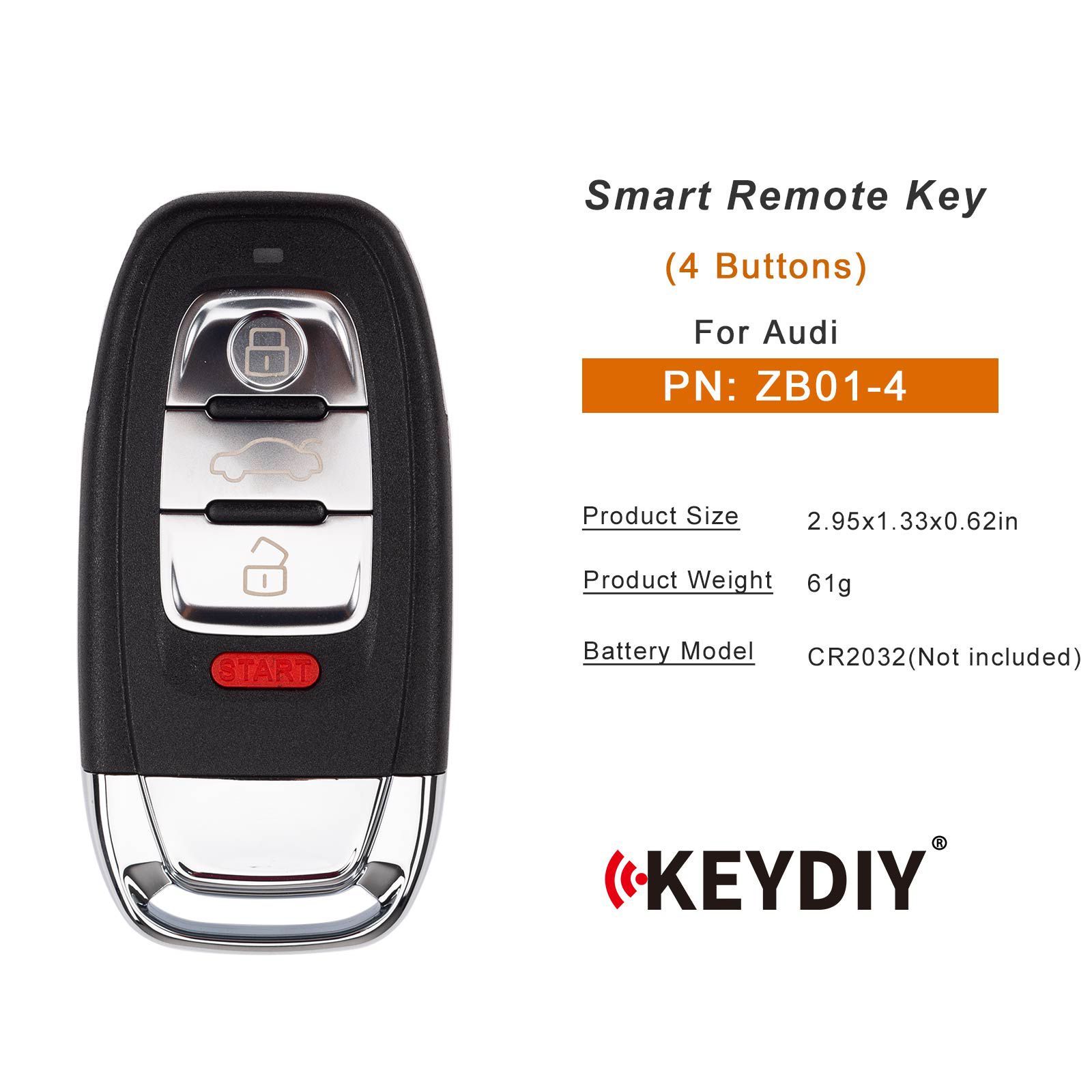 KEYDIY KD ZB01-4 Smart Remote Key for Audi Type 5pcs/lot