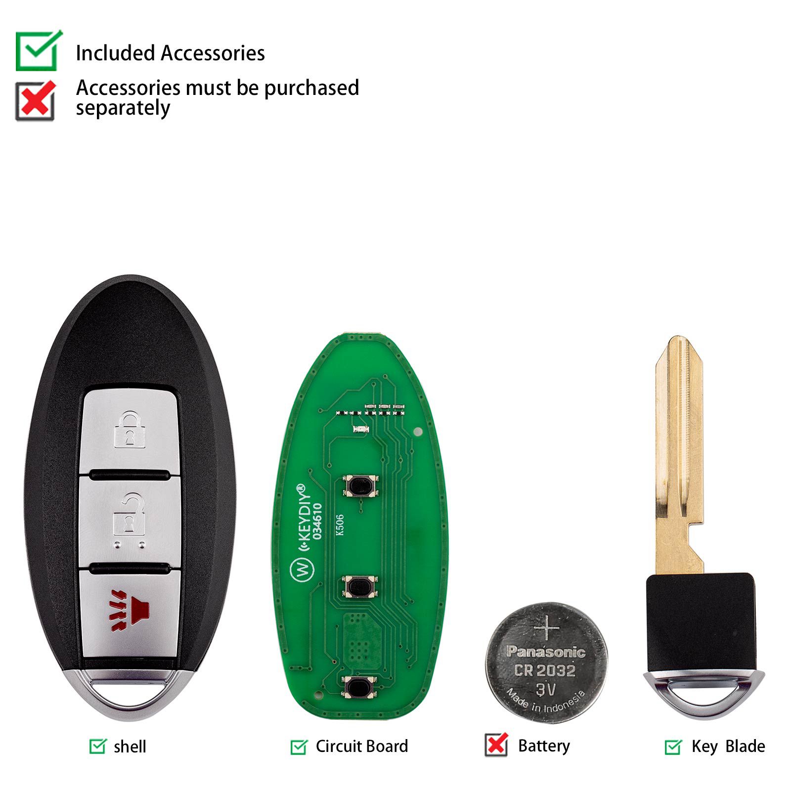 KEYDIY KD ZB03-3 Universal Smart Remote Key 2+1 Buttons for Nissan Type 5pcs/lot