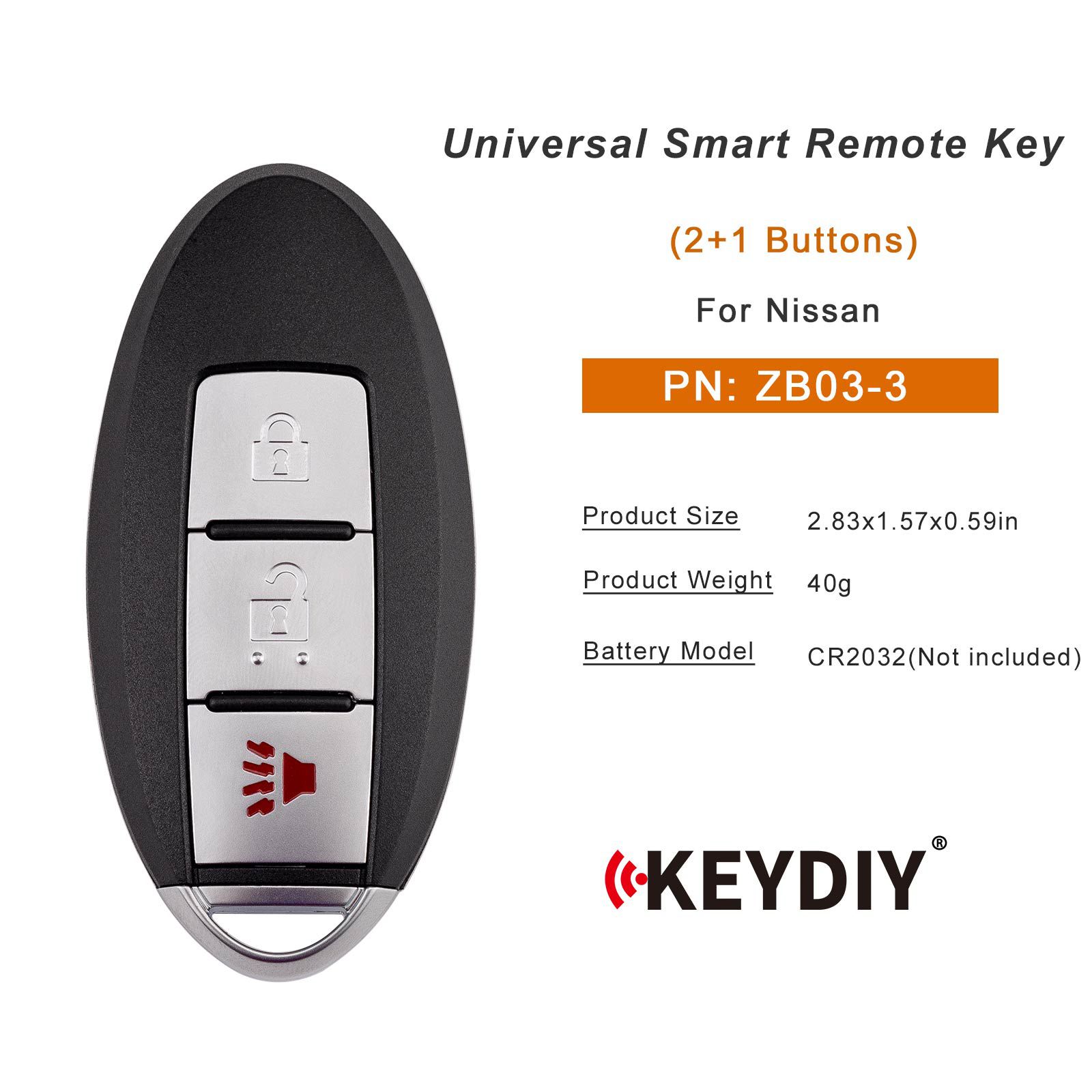 KEYDIY KD ZB03-3 Universal Smart Remote Key 2+1 Buttons for Nissan Type 5pcs/lot