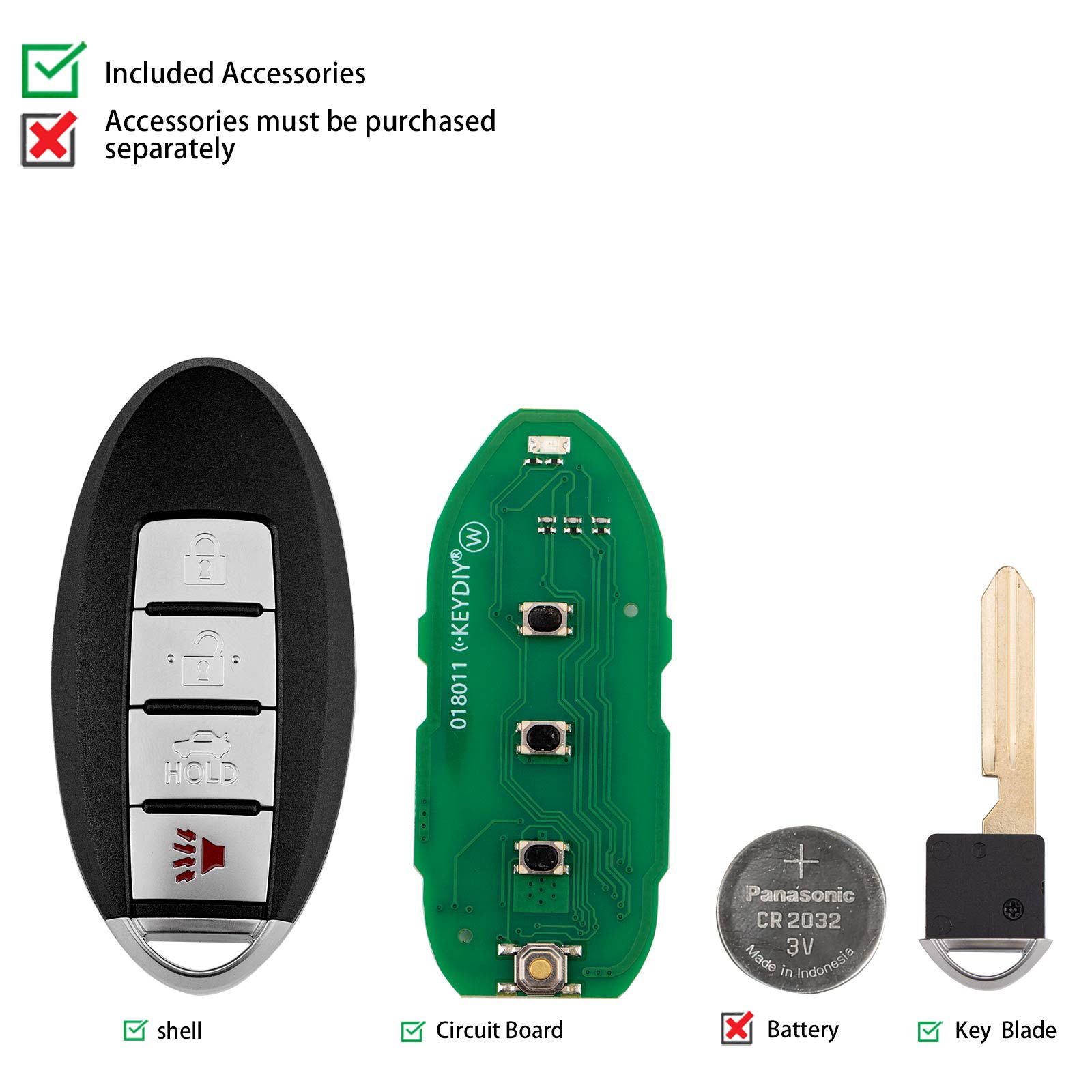 KEYDIY KD ZB03-4 Universal Smart Remote Key 3+1 Buttons for Nissan Type 5pcs/lot