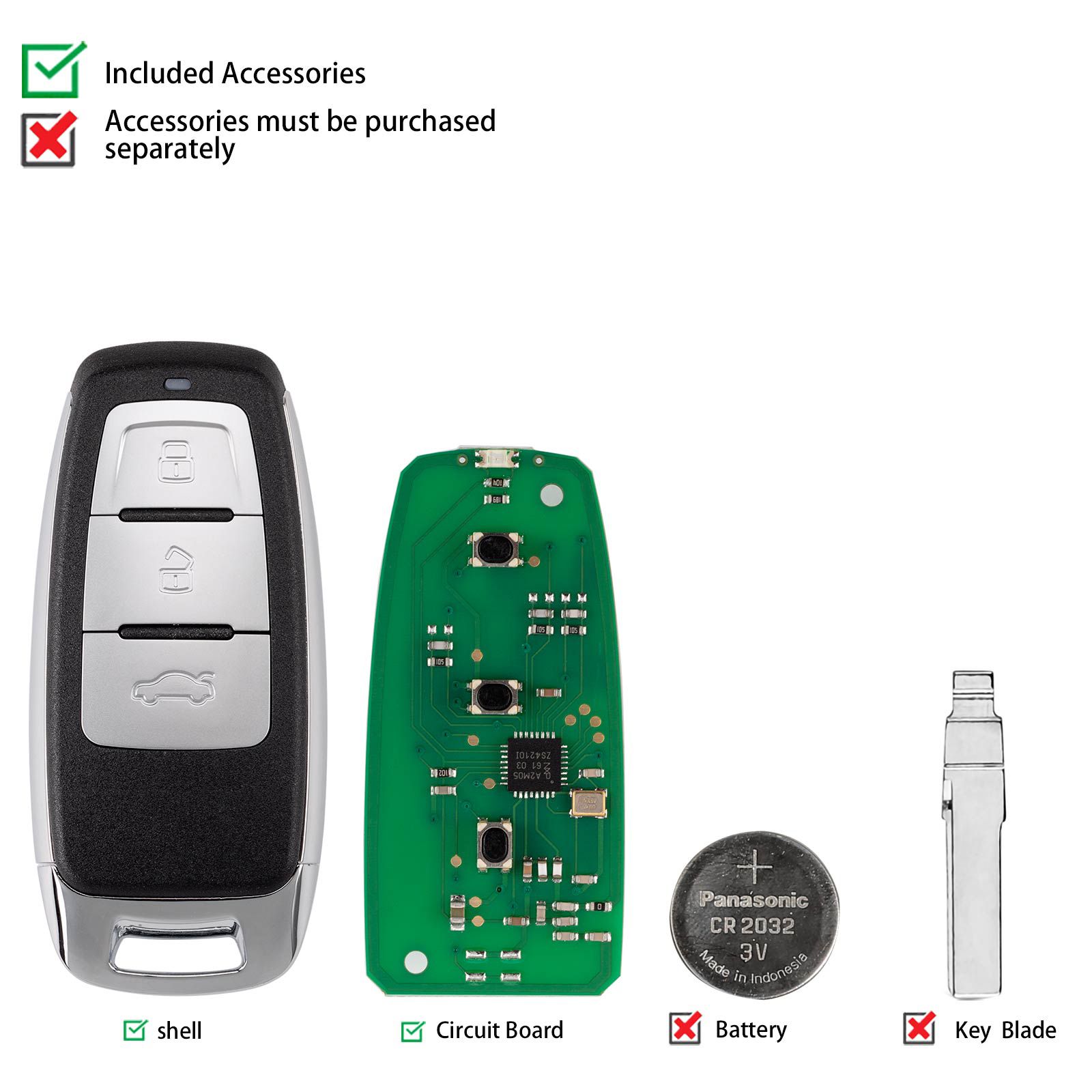 KEYDIY KD ZB08-3 Universal Smart Remote Key 3 Buttons for Audi Type 5pcs/lot