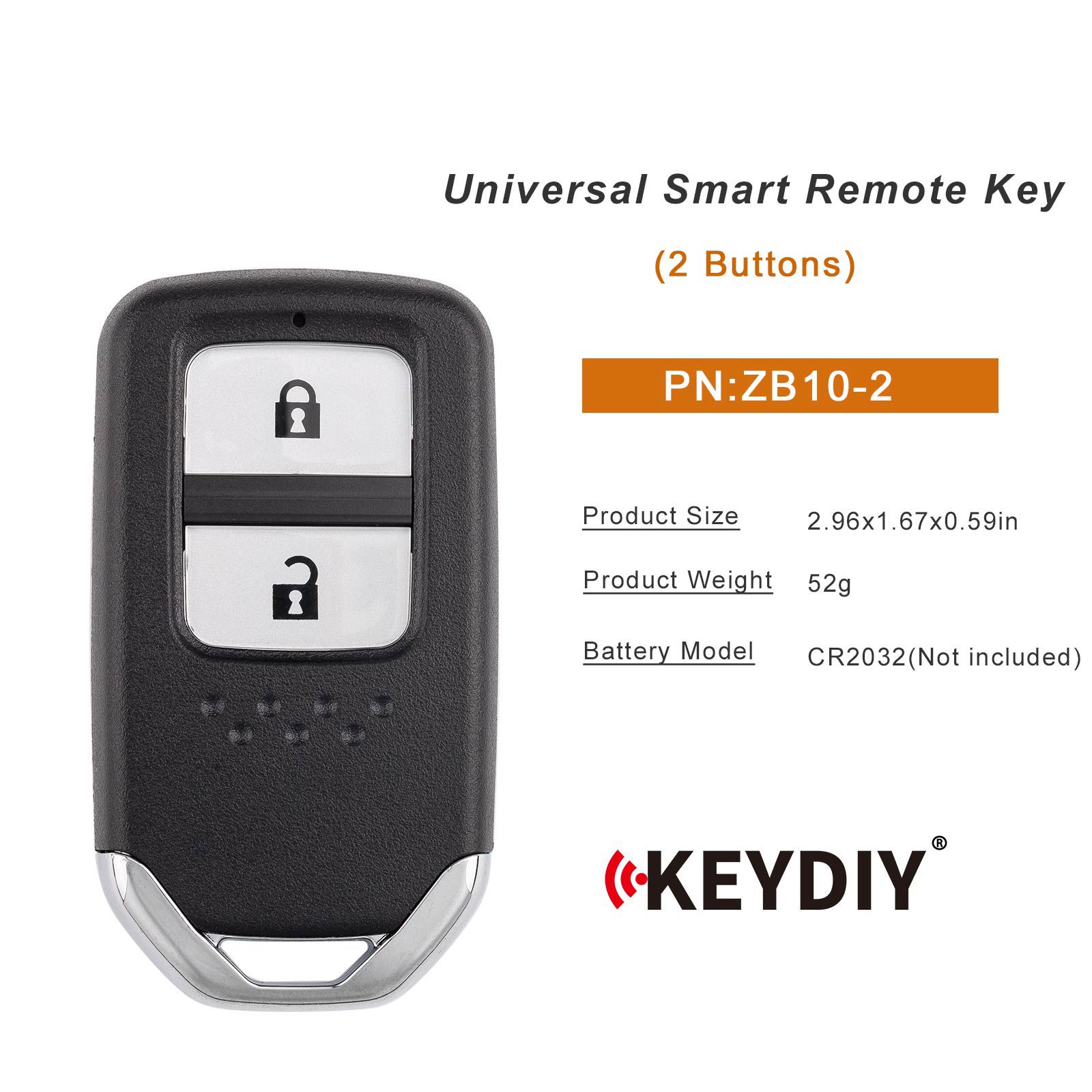 KEYDIY KD ZB10-2 Universal Smart Remote Key 2 Buttons 5pcs/lot