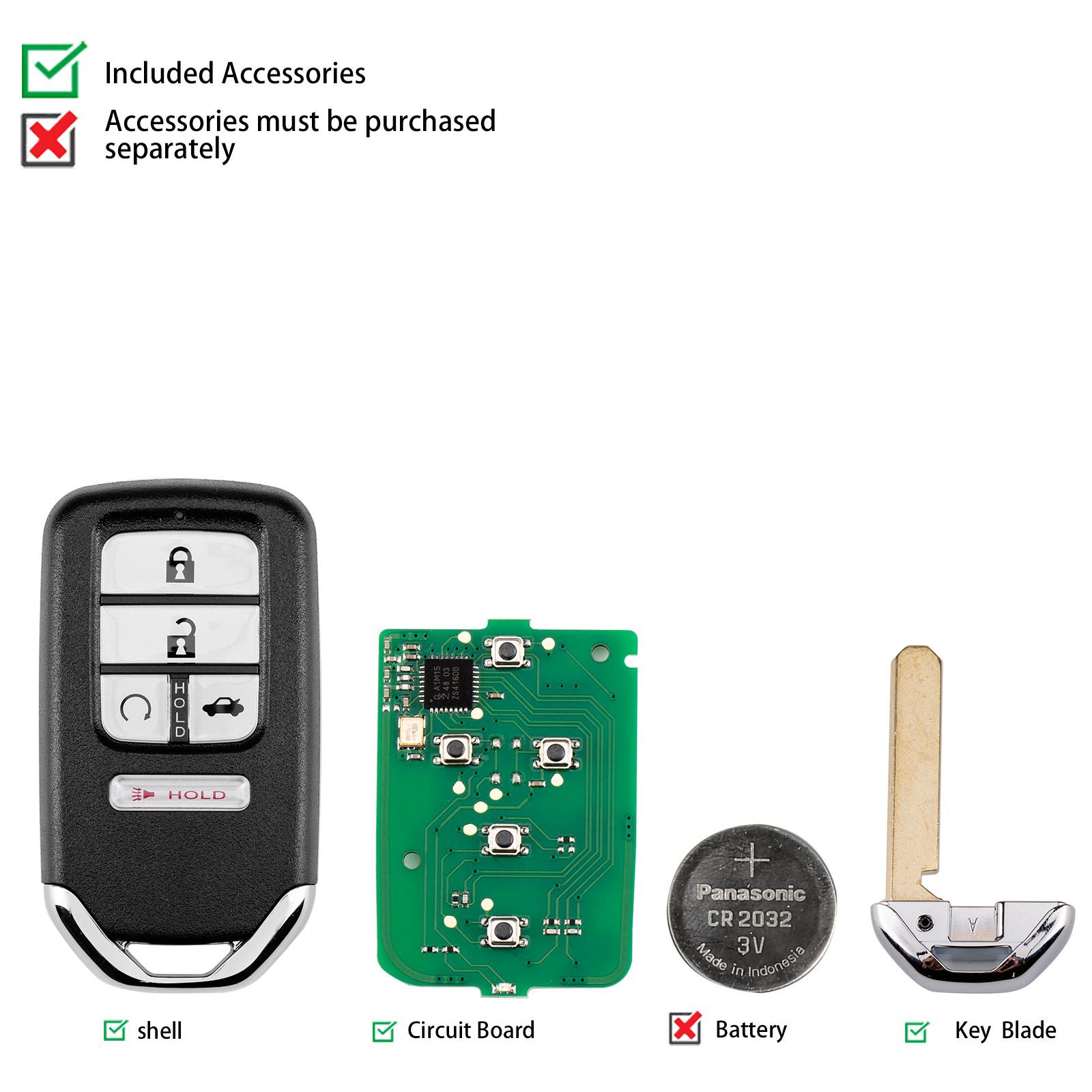 KEYDIY KD ZB10-5 Universal Smart Remote Key 4+1 Buttons for Honda Type 5pcs/lot