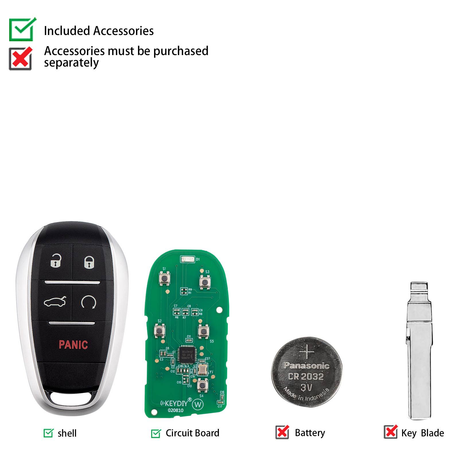 KEYDIY KD ZB16-5 Universal Smart Remote Key 4+1 Buttons for Alfa Romeo Type 5pcs/lot