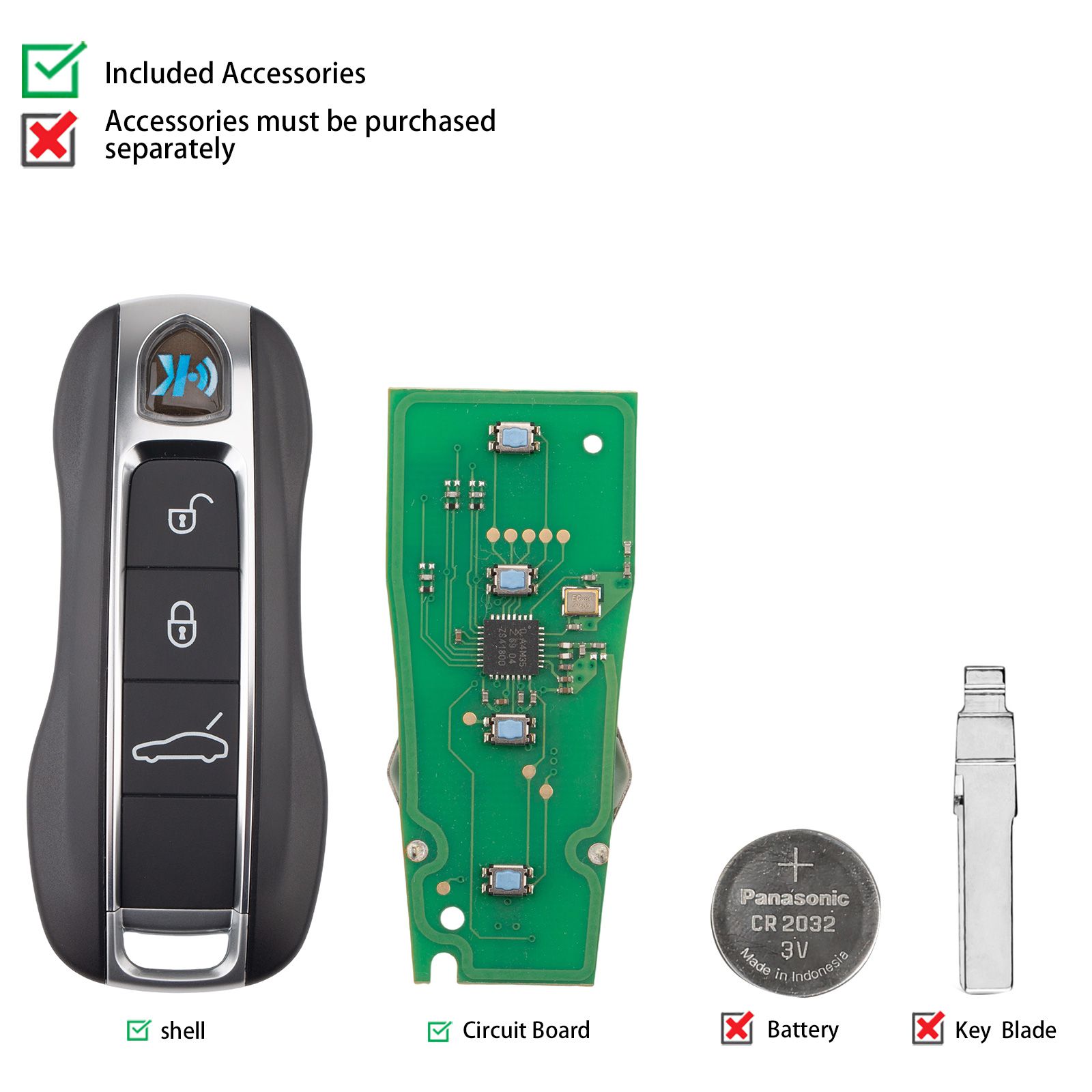 KEYDIY KD ZB19-3 Universal Smart Remote Key 3 Buttons for Porsche Type 5pcs/lot
