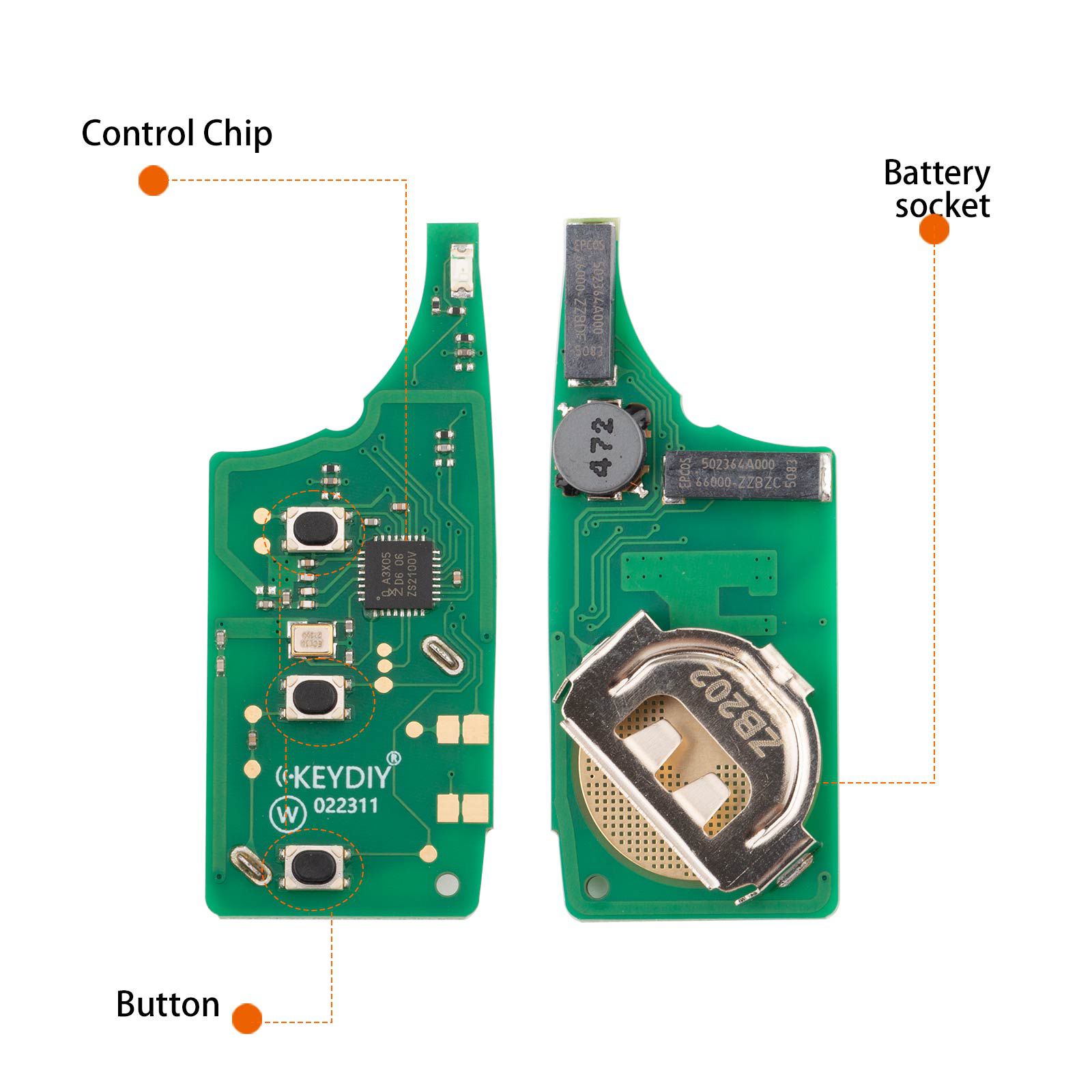 KEYDIY KD ZB202-3 Universal Smart Remote Key 3 Buttons for UDS Type 5pcs/lot