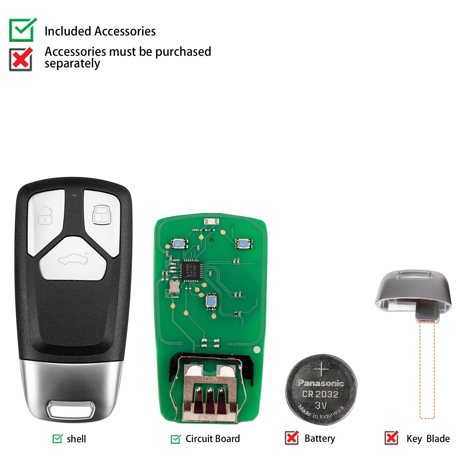KEYDIY KD ZB26-3 Universal Smart Remote Key 3 Buttons for Audi Type 5pcs/lot