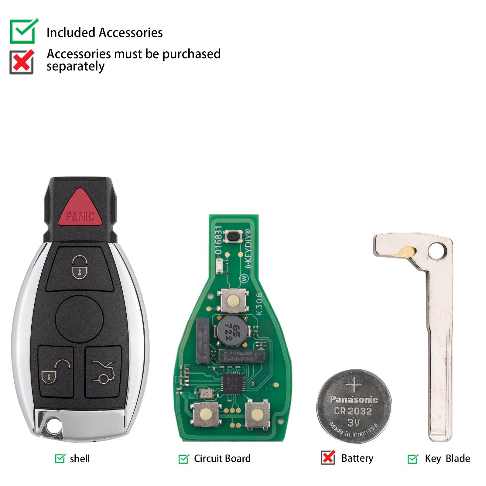 KEYDIY KD ZB31 Universal Smart Remote Key 3+1 Buttons for Benz Type 5pcs/lot