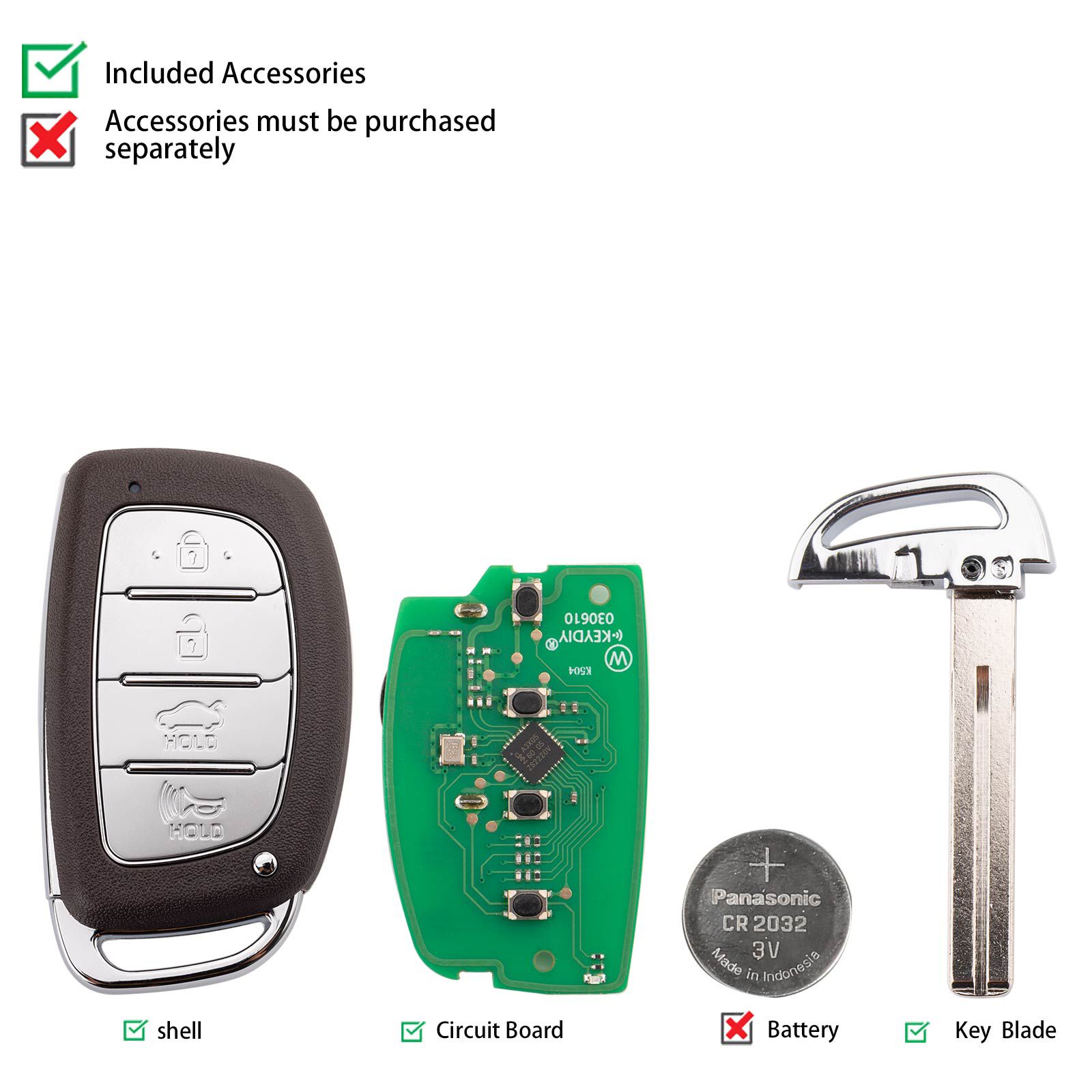 KEYDIY KD ZB33-4 Universal Smart Remote Key 3+1 Buttons for Hyundai Type 5pcs/lot