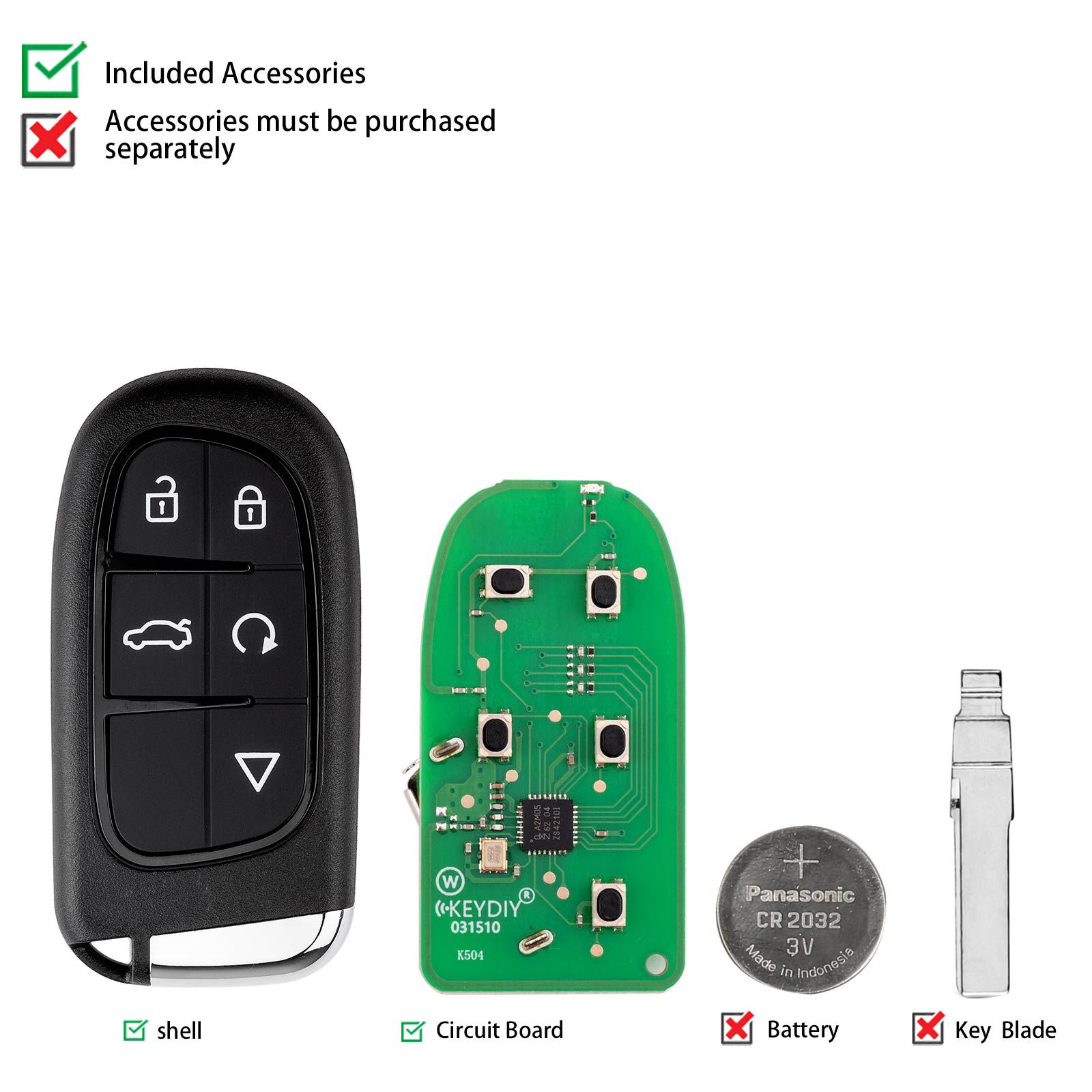 KEYDIY KD ZB34-5 Universal Smart Remote Key 5 Buttons for Jeep Chrysler Dodge Type 5pcs/lot