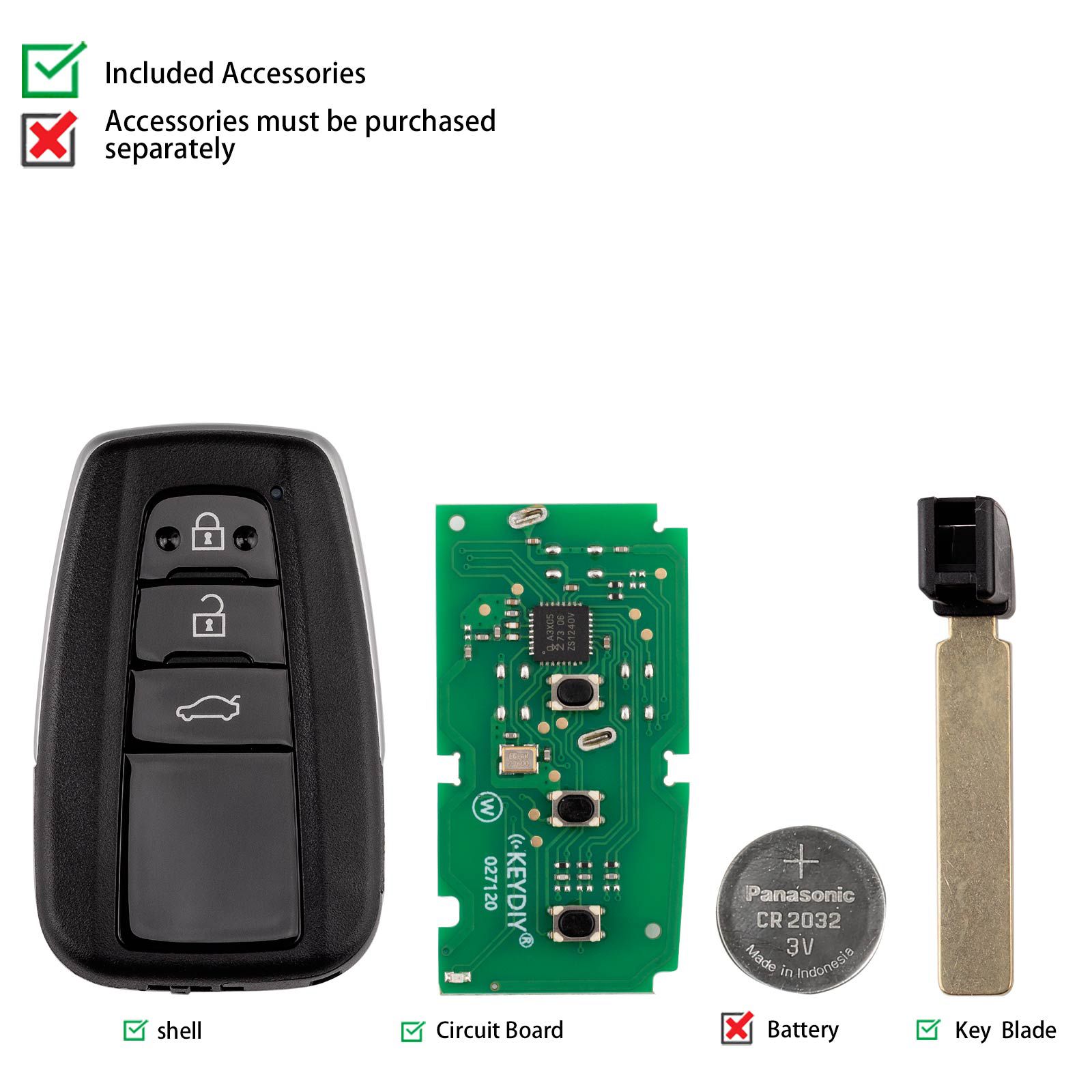 KEYDIY KD ZB36-3 Universal Smart Remote Key 3 Buttons for Toyota Type 5pcs/lot
