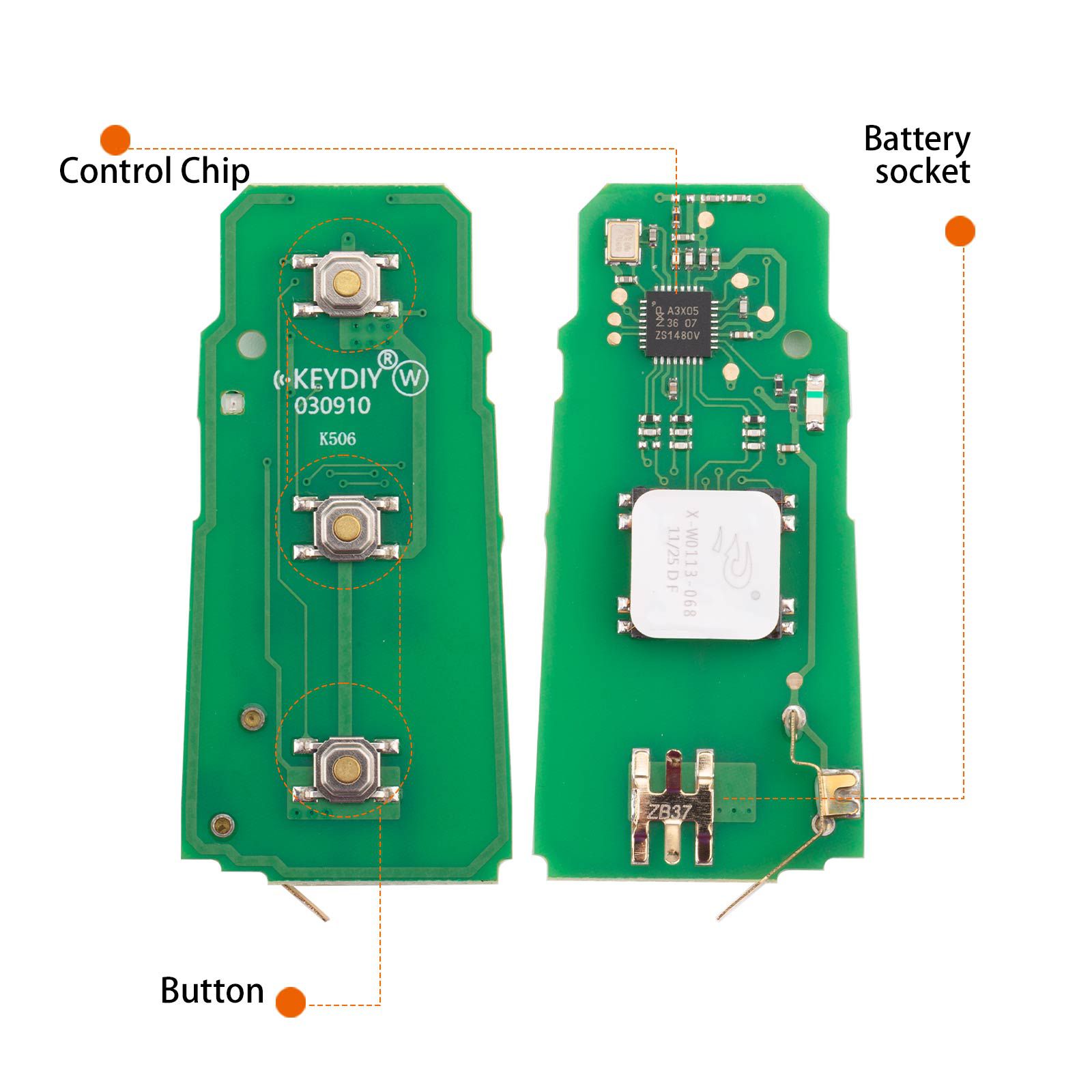 KEYDIY KD ZB37-3 Universal Smart Remote Key 3 Buttons for VW Type 5pcs/lot