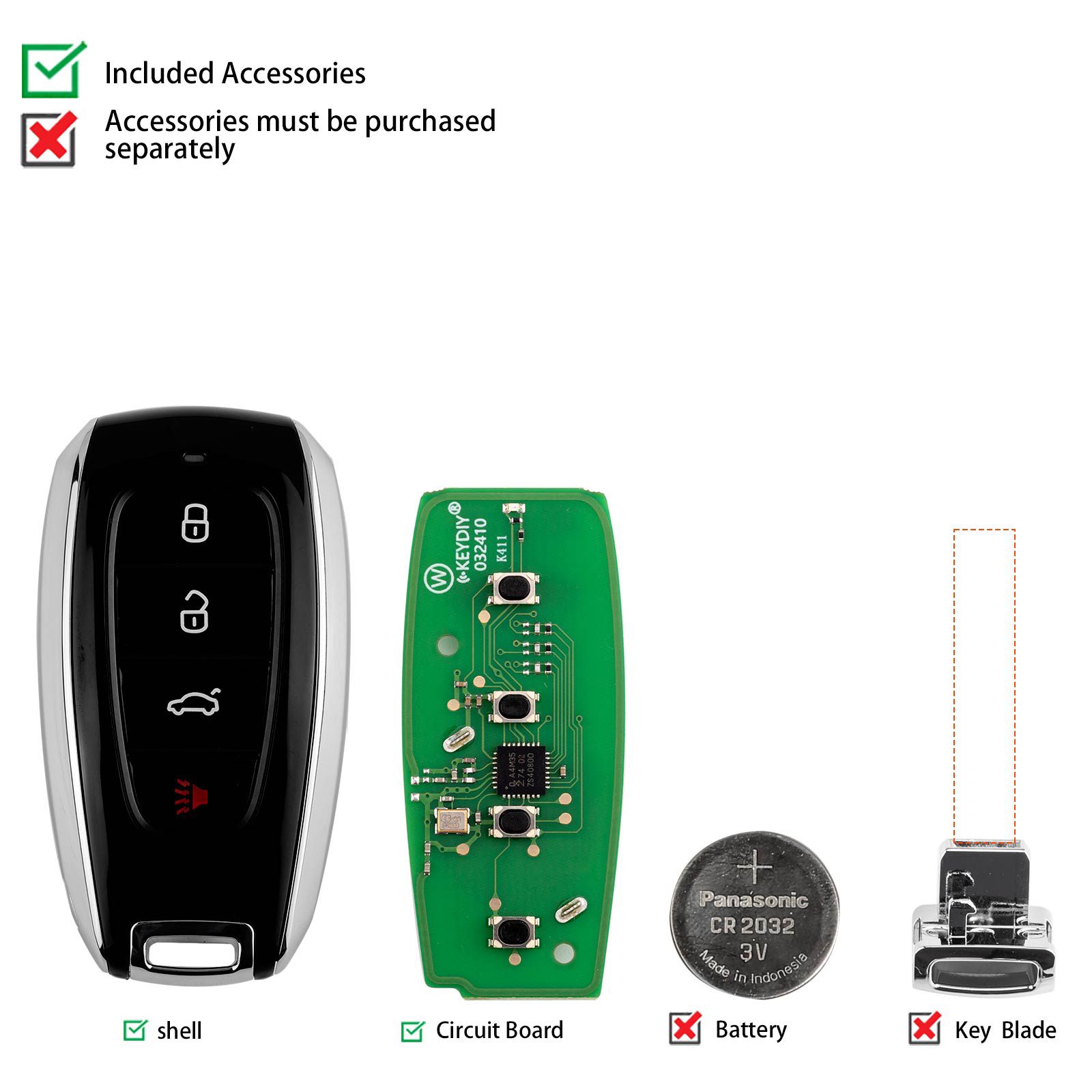 KEYDIY KD ZB41-4 Universal Smart Remote Key 3+1 Buttons for Subaru Type 5pcs/lot
